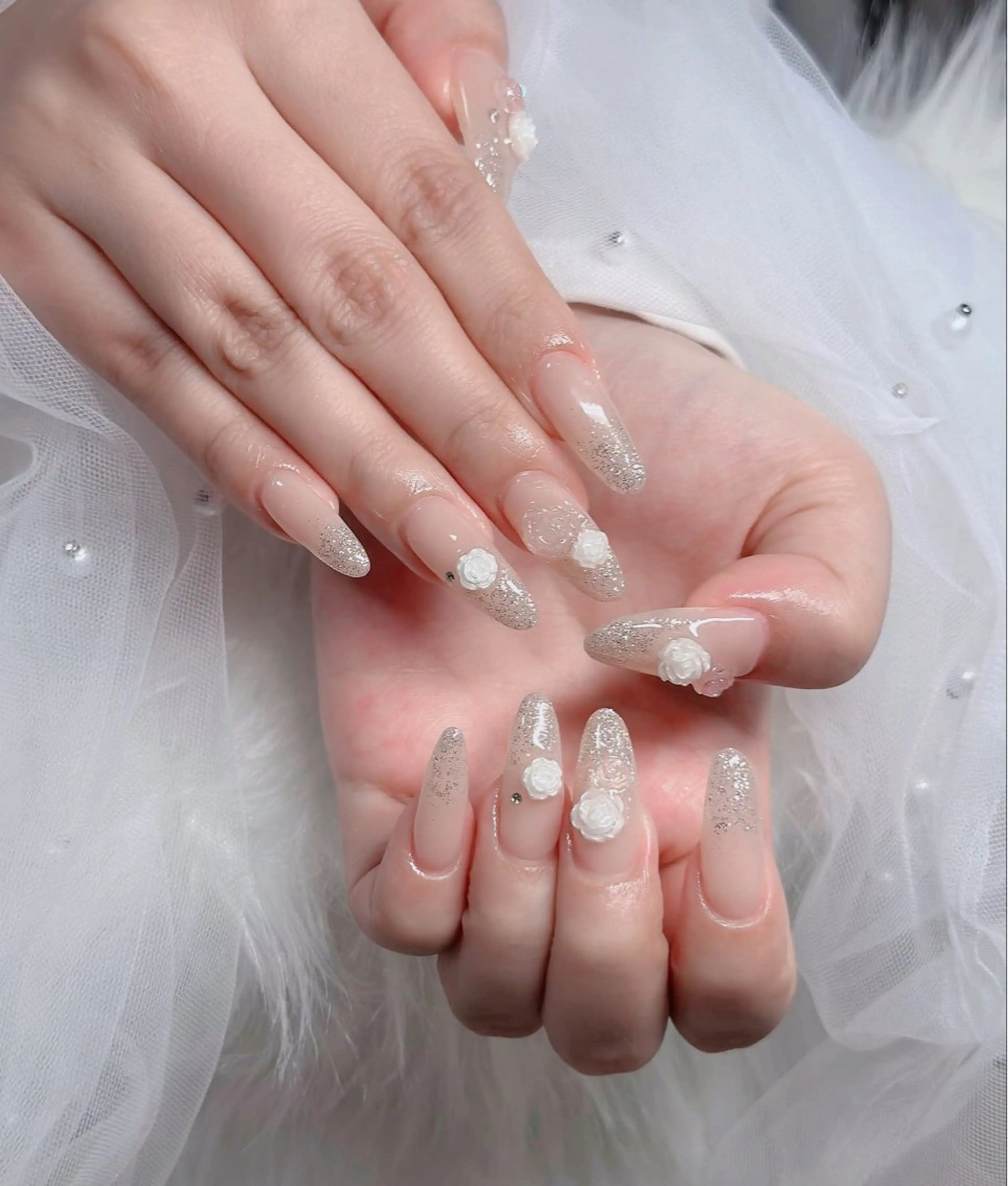 ネイル オーロラネイル フレンチネイル ジェルネイル ハロウィン キラキラネイル H.baby Nail Salonのネイルデザイン