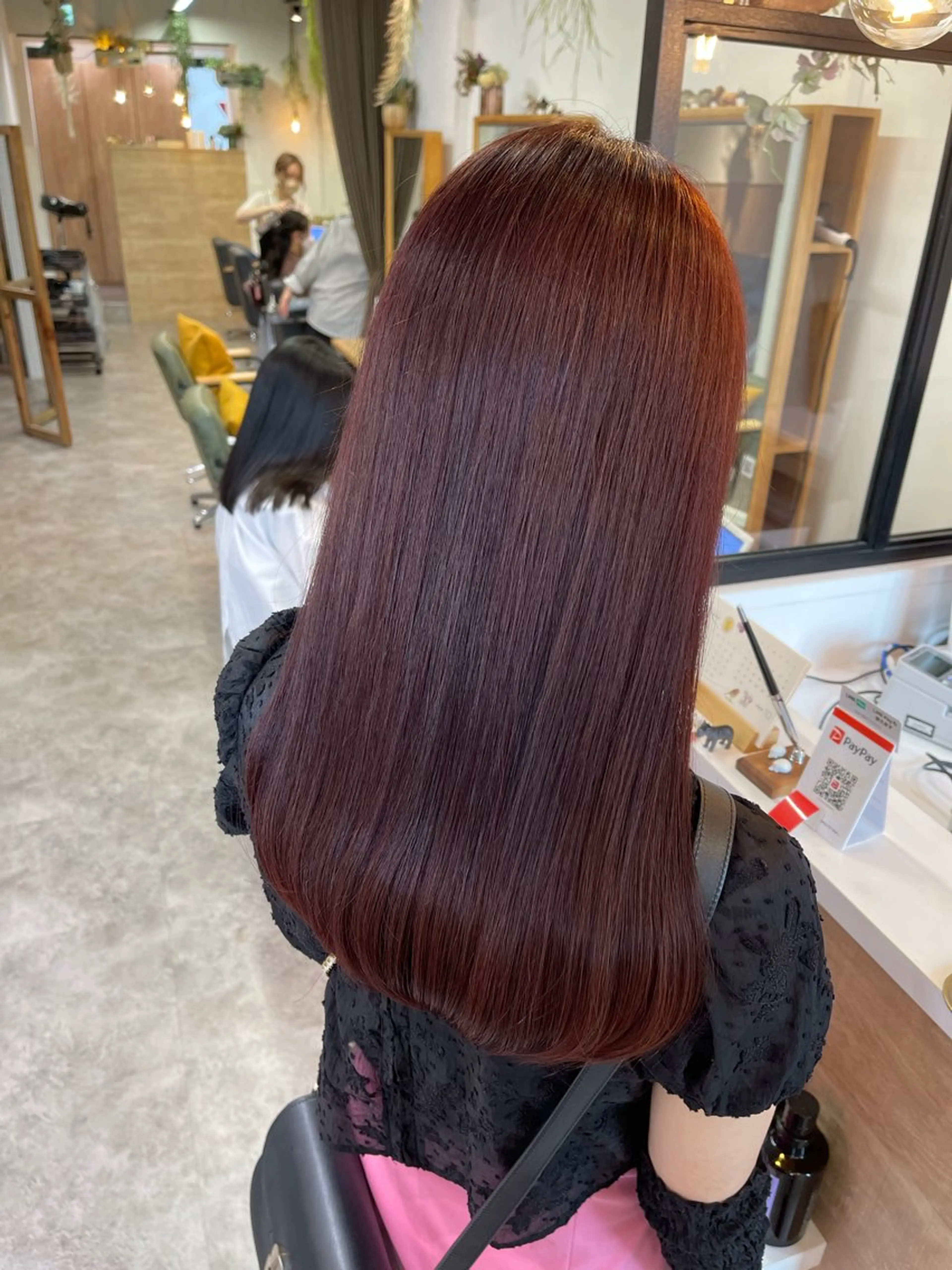 ロング カラー ボルドーカラー ヘアカラー ブリーチ✨/似合わせ カラー🎀/Yuzuのヘアスタイル