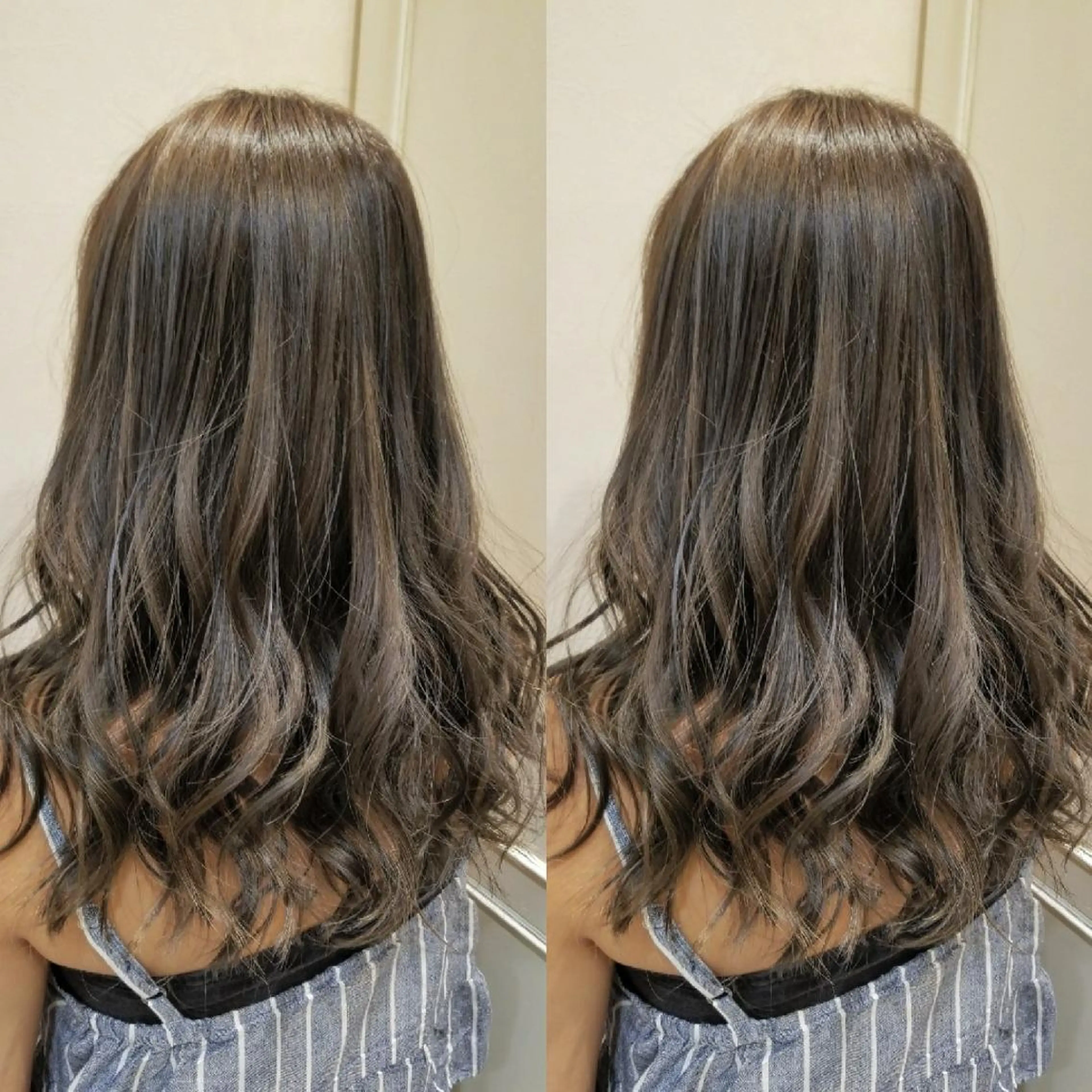 ロング カラー アッシュ アッシュグレー アッシュグレージュ グレージュ ハイライトカラー ブリーチ・ハイトーン 特化🎉内山のヘアスタイル