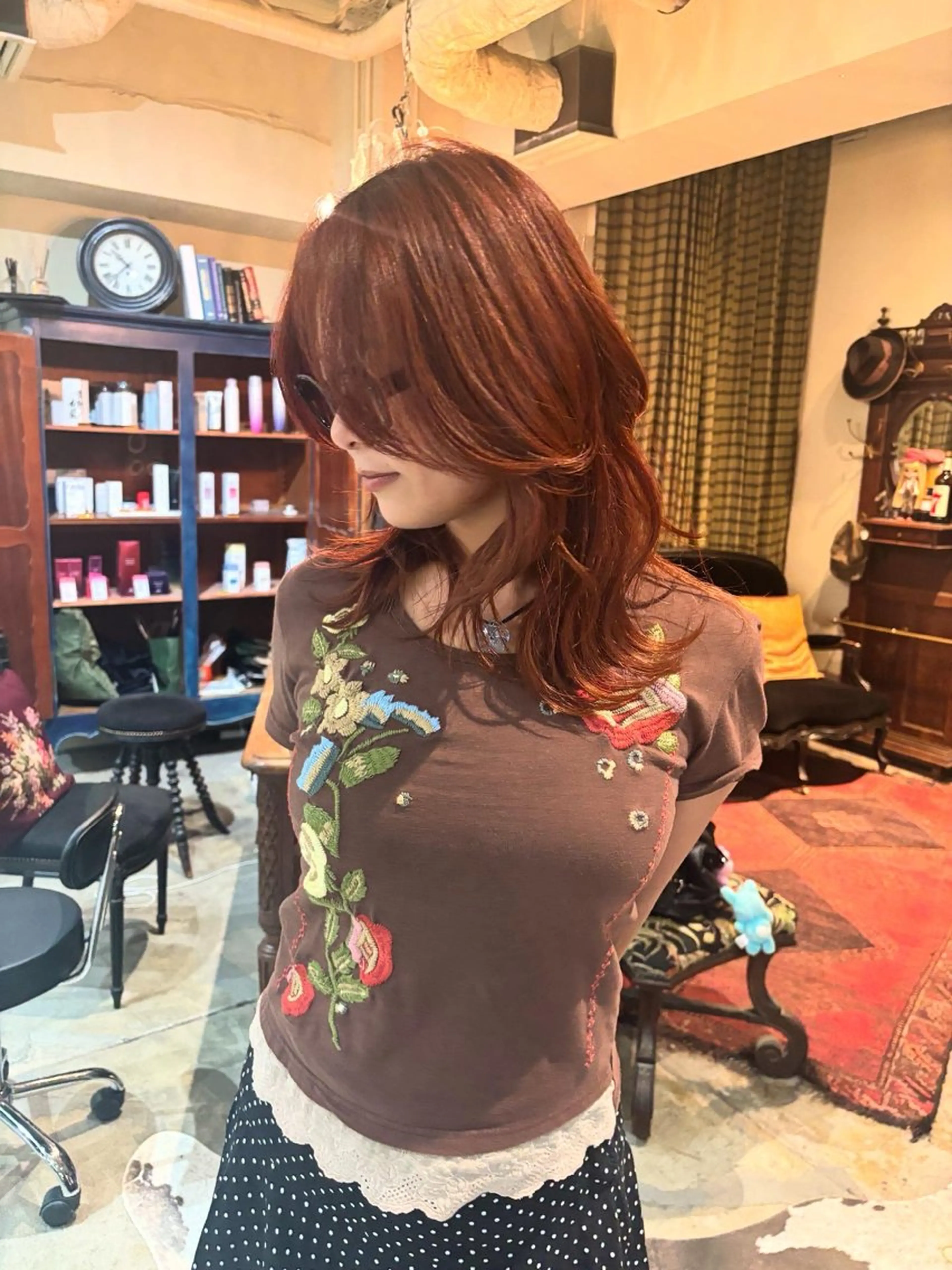 ミディアム カラー ブリーチ/エクステ はしもと　そな🫧のヘアスタイル