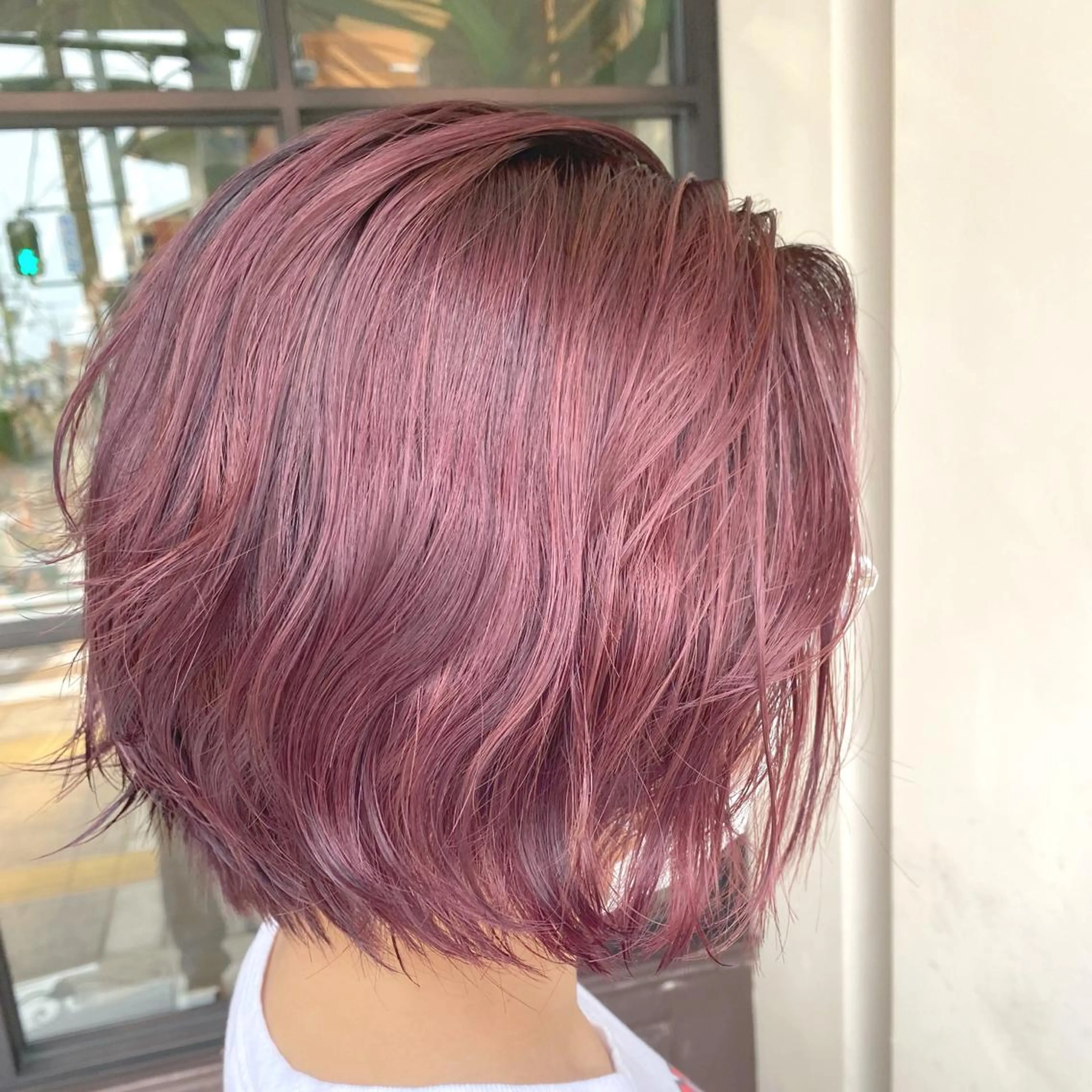 ショート カラー ピンクカラー ローズカラー ヘアカラー 川越 輝梨奈のヘアスタイル