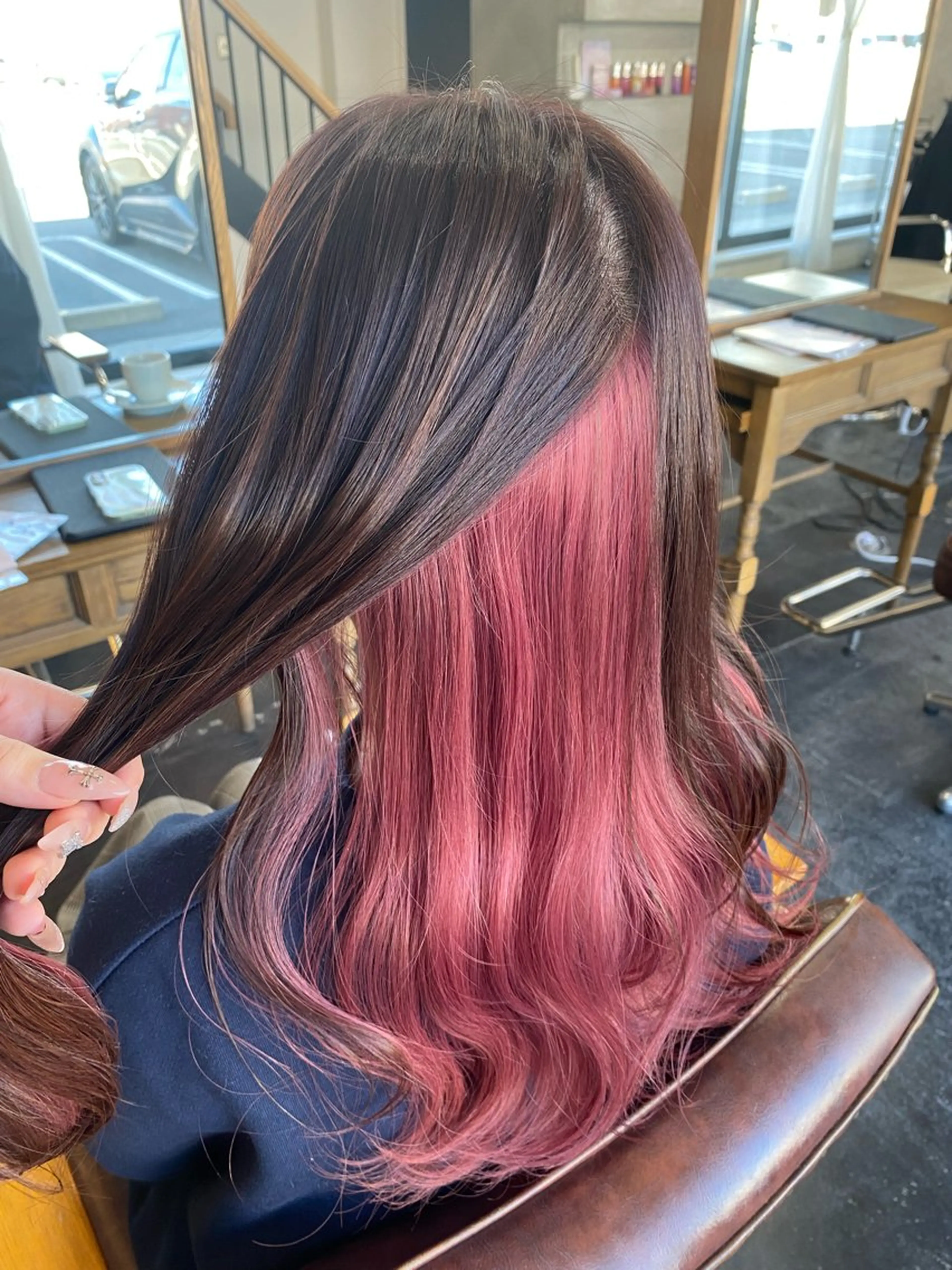 ロング カラー インナーカラー ピンクカラー ヘアカラー SET-UP りこ🧸のヘアスタイル