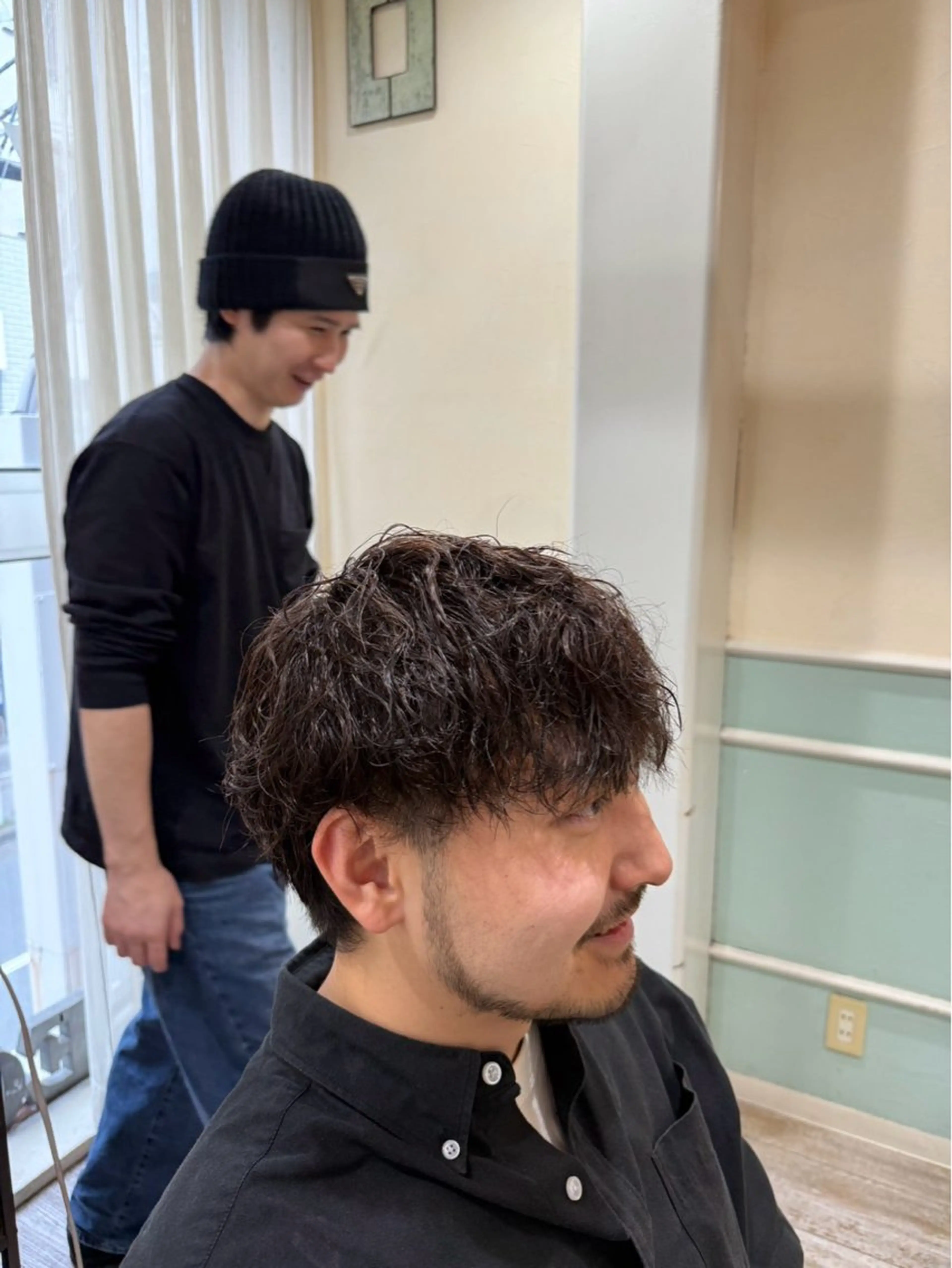 パーマ メンズ カット パーマ ショートボブモデル縮 毛艶髪津田パーマのヘアスタイル