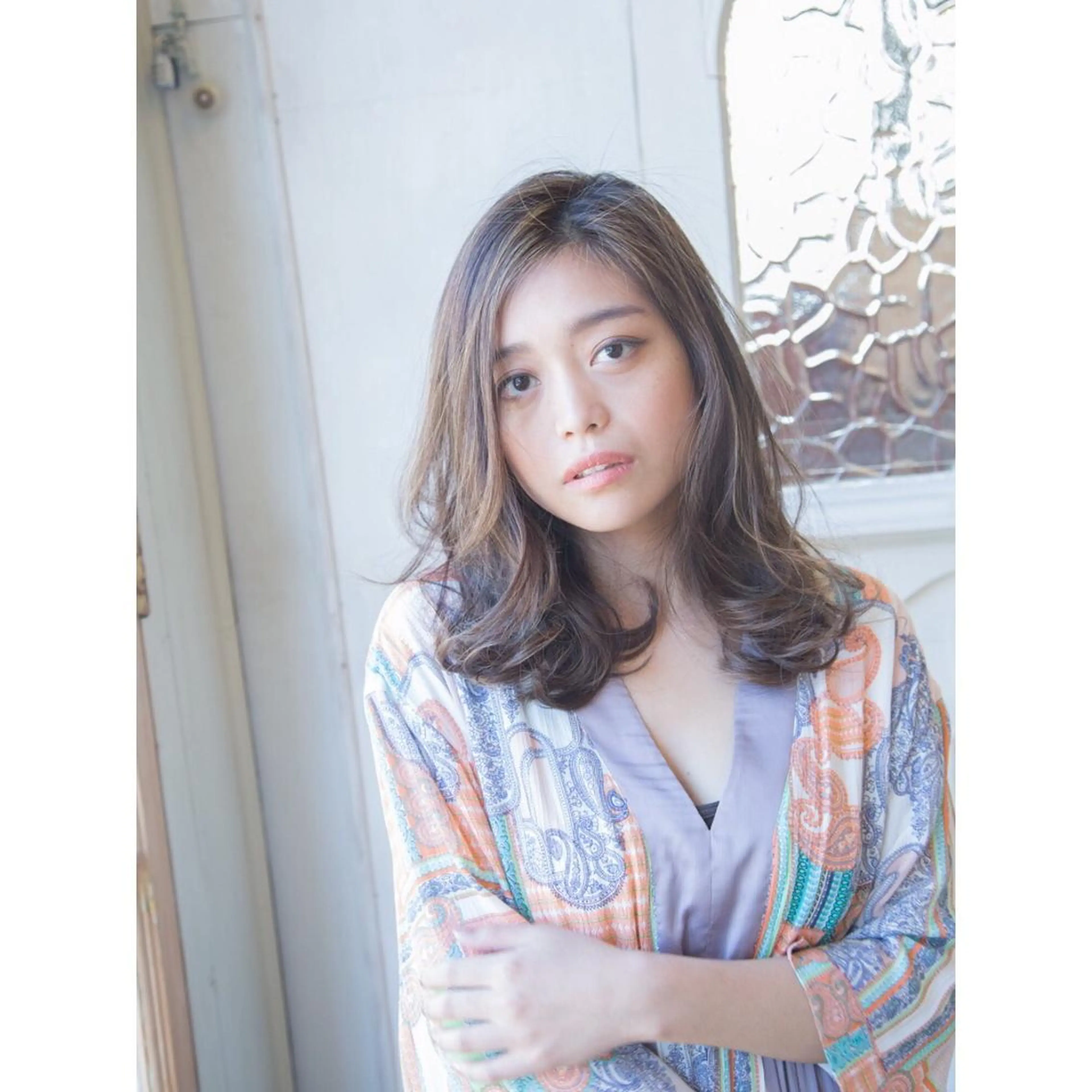 セミロング カラー パーマ カット パーマ トリートメント (スタイリスト)牧 好美のヘアスタイル