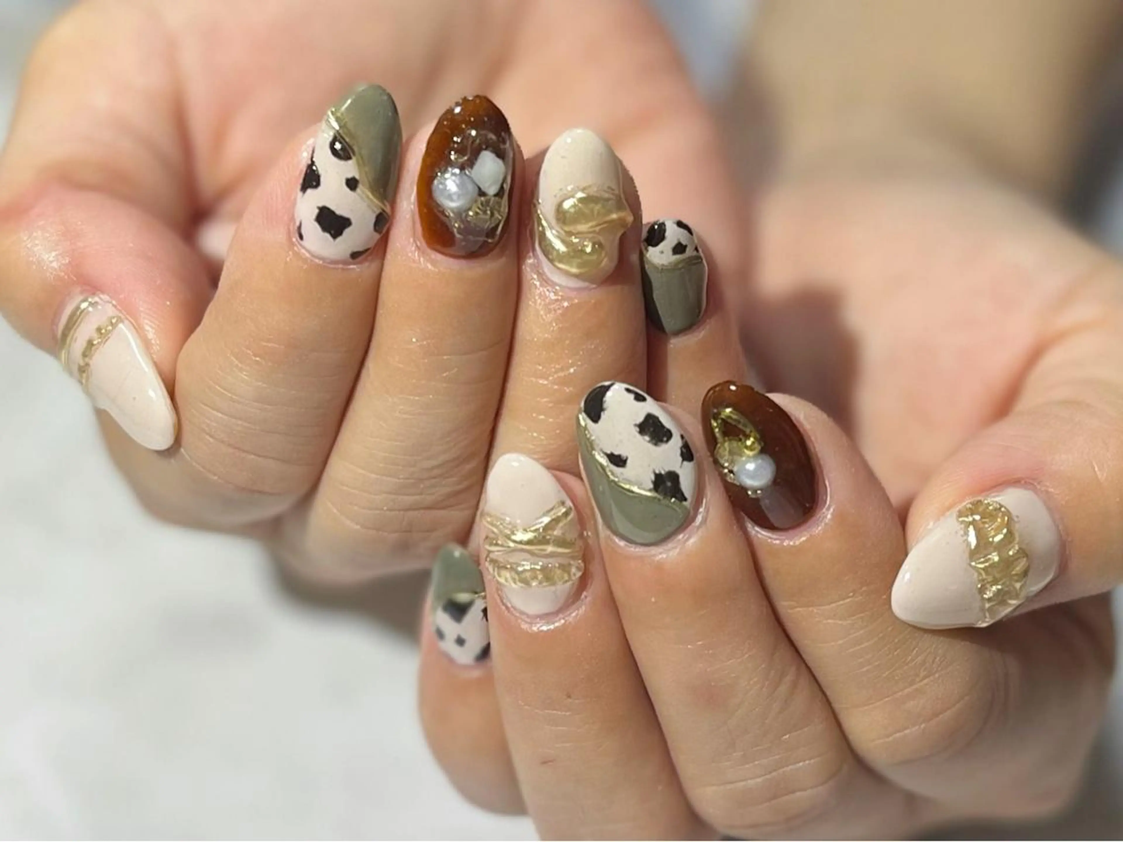 ネイル アニマル柄 フットネイル ニュアンスネイル シンプルネイル 春ネイル nail fufla ♡yamane♡のネイルデザイン