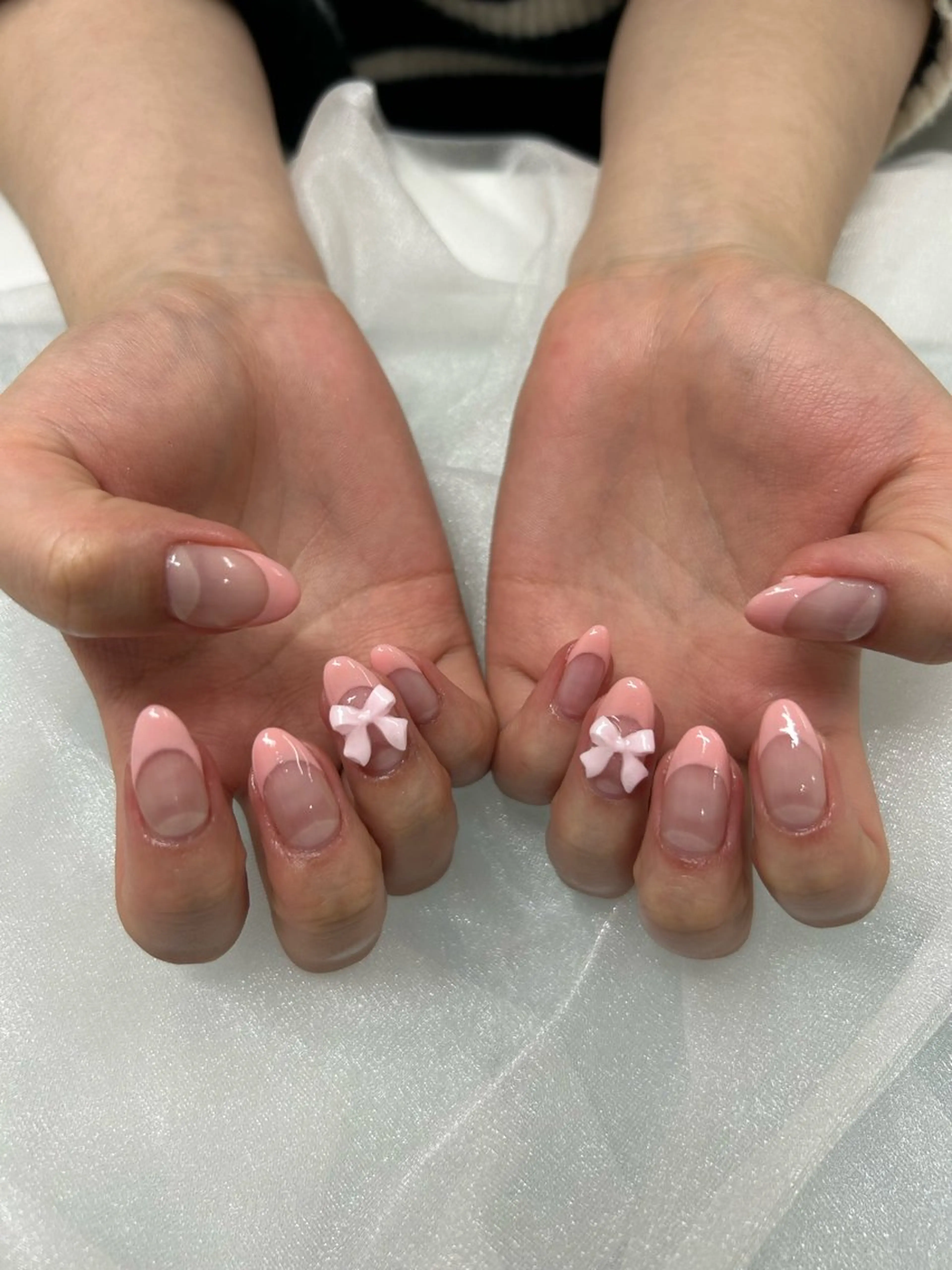 ネイル フレンチネイル ピンク 加藤 楓子のネイルデザイン