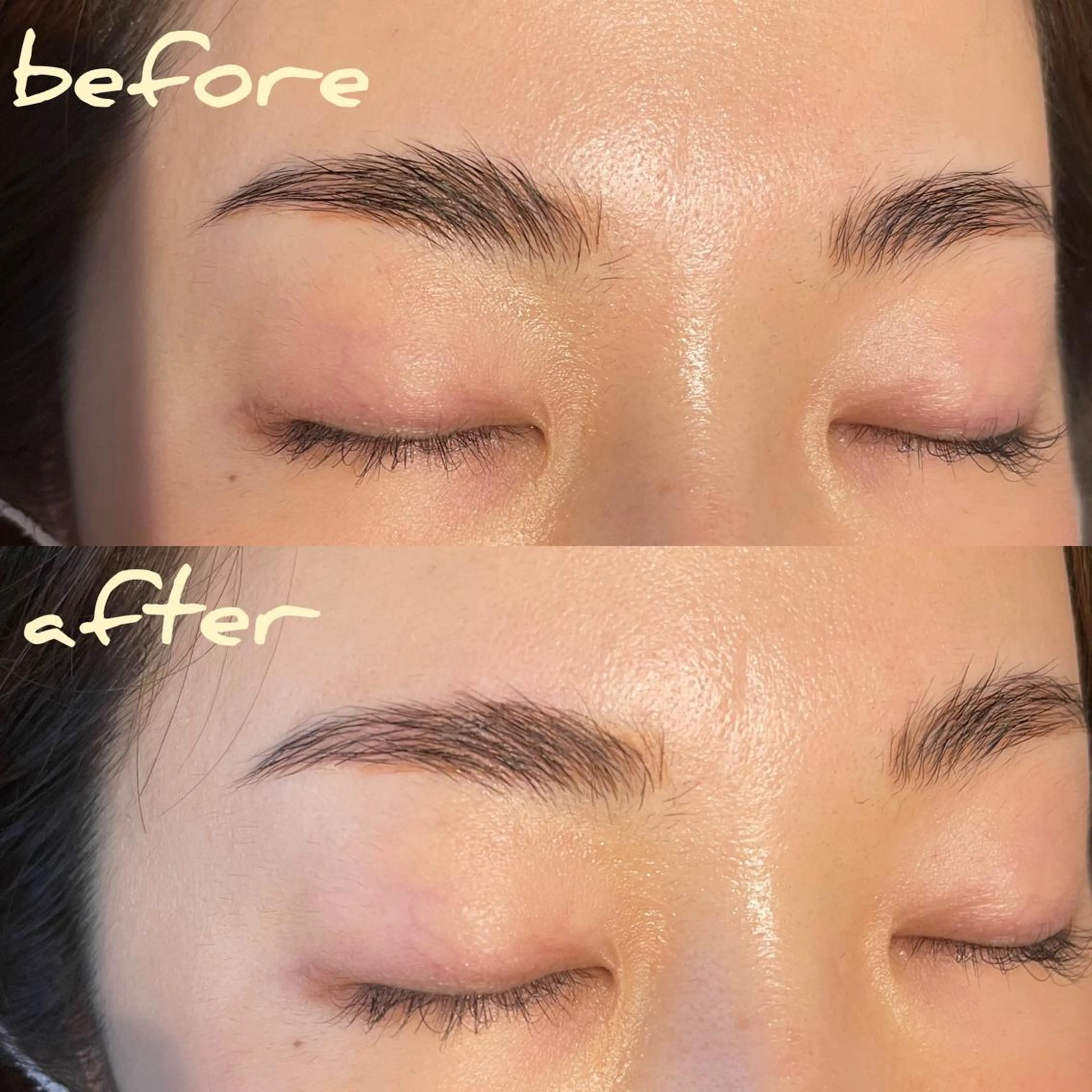 アイブロウ ハリウッドブロウリフト 眉毛ワックス脱毛 meetite mikiのマツエク・マツパデザイン