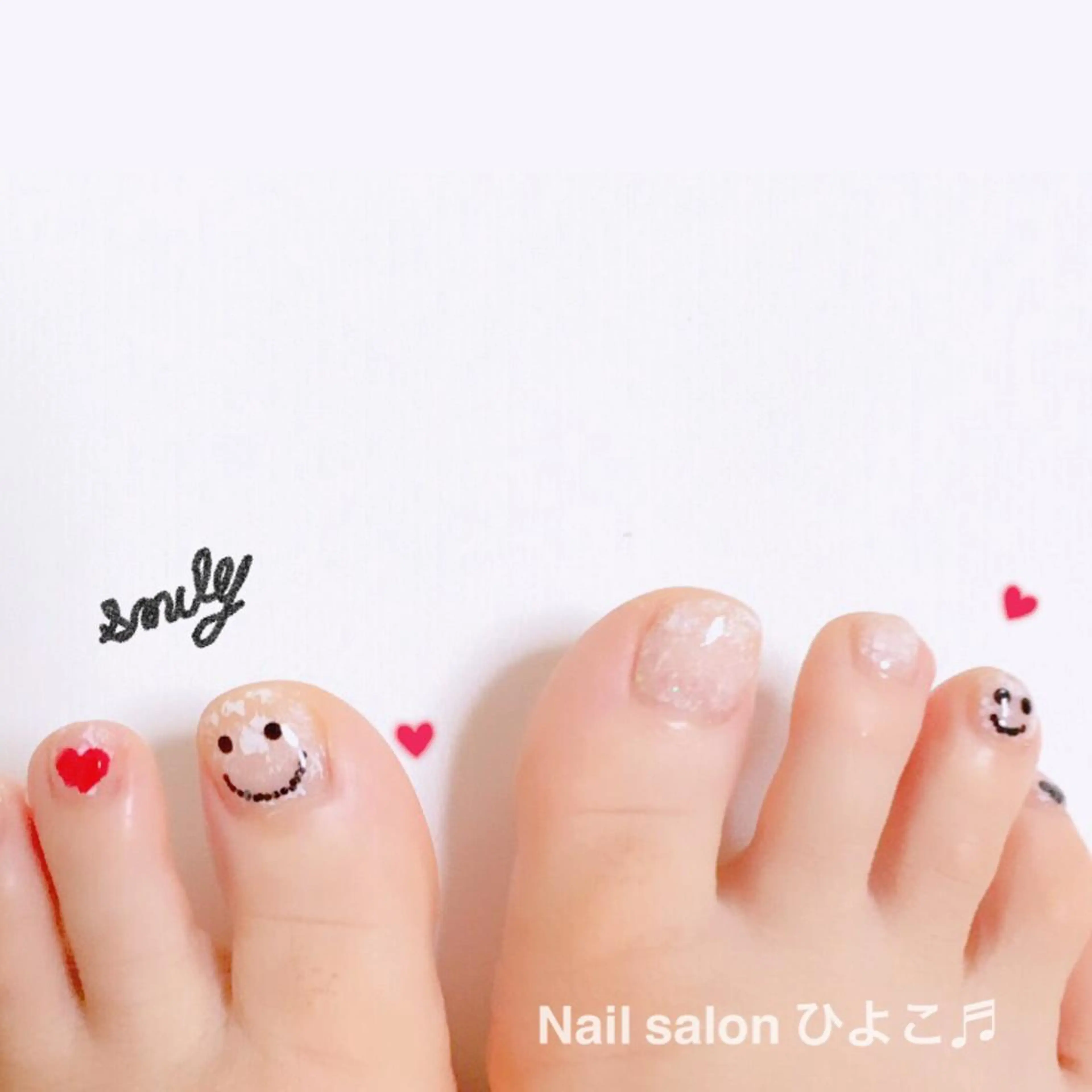 ネイル 長さ出し フットネイル Nail salon ひよこ♬のネイルデザイン