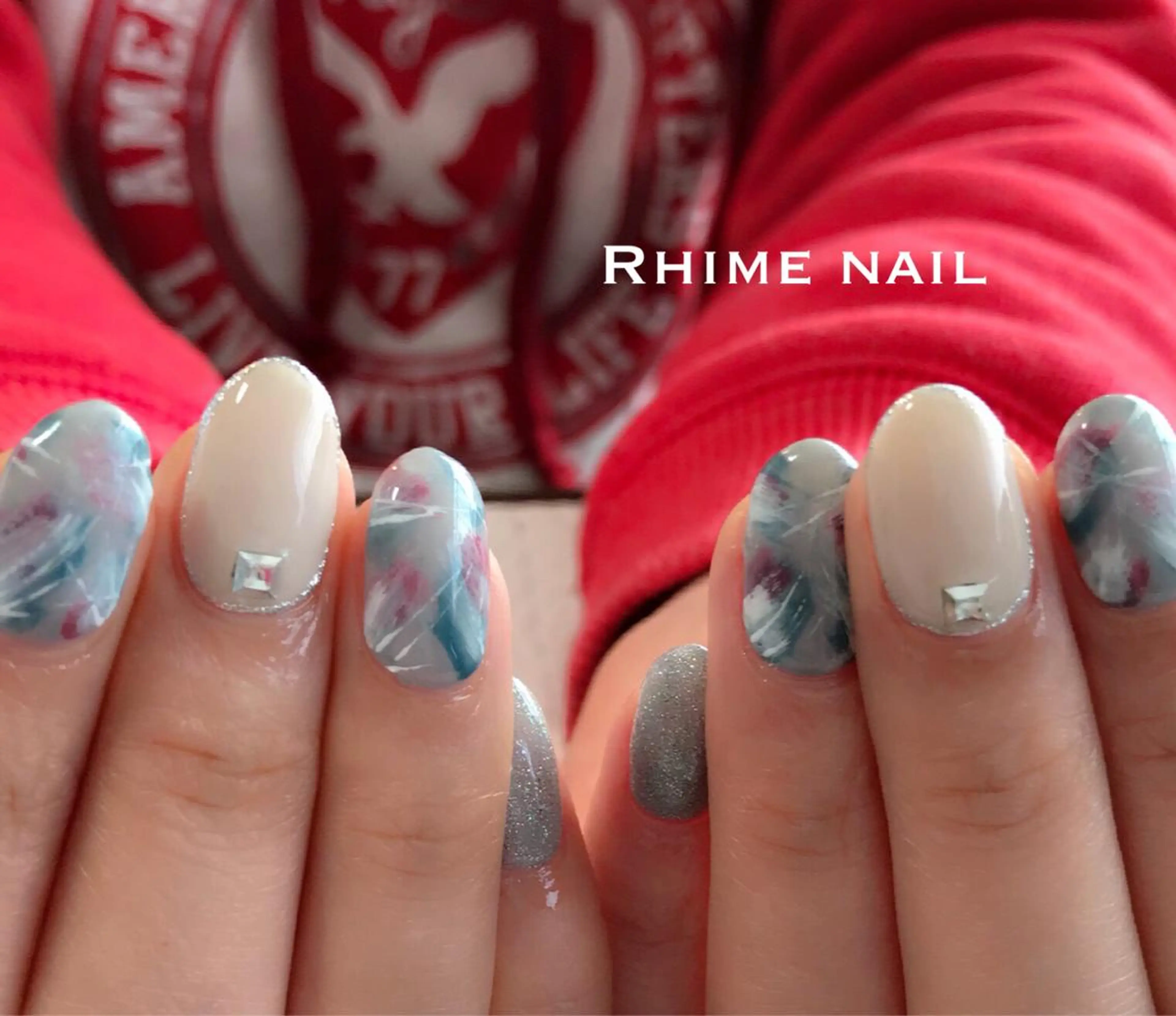 ネイル アニマル柄 アートネイル カジュアル グラデーション オフィスネイル Rhime nail ライムネイルのネイルデザイン
