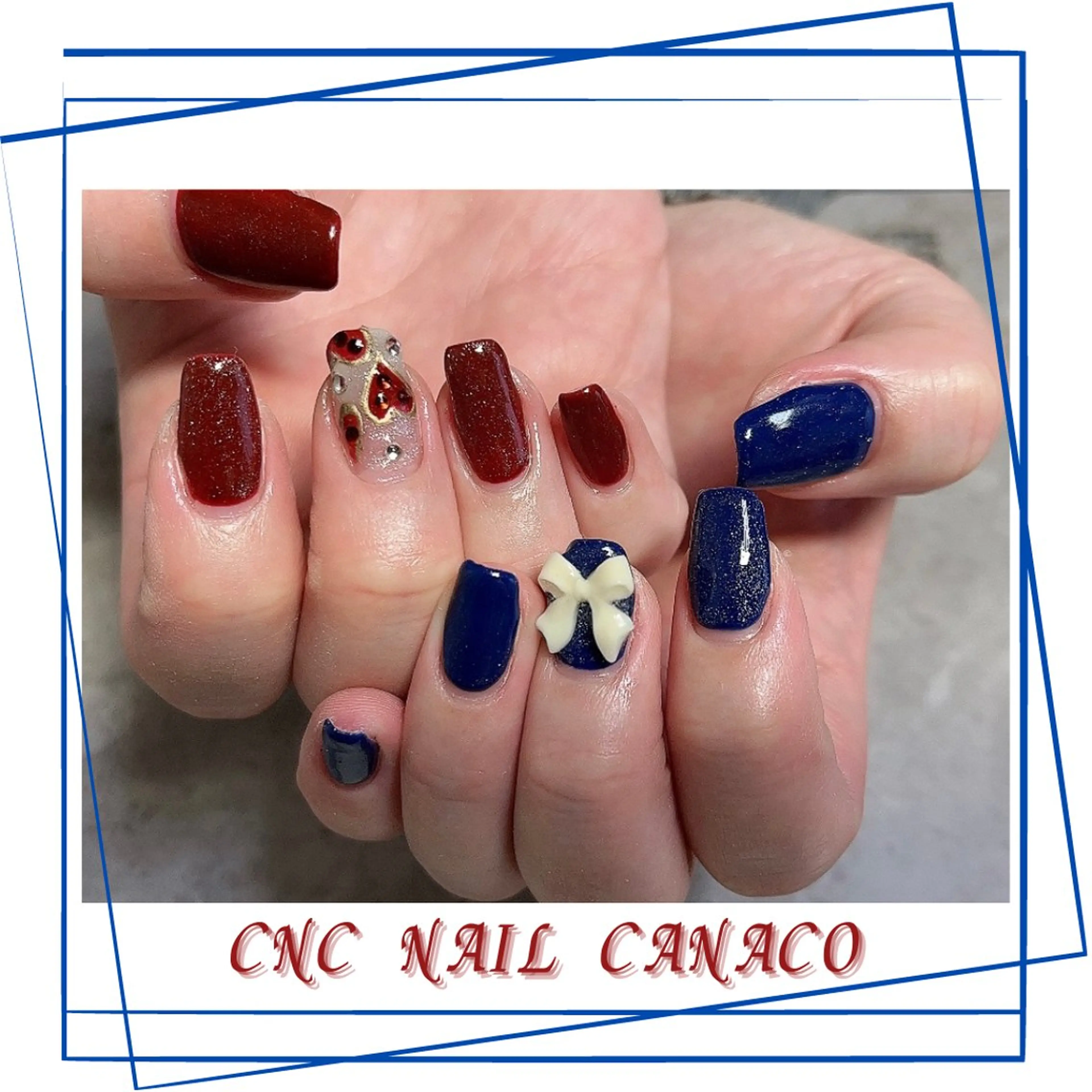 ネイル アートネイル ジェルネイル 持ち込み ストーンネイル 冬ネイル ハンドネイル ハンドケア ベテランネイル cnc  nailのネイルデザイン