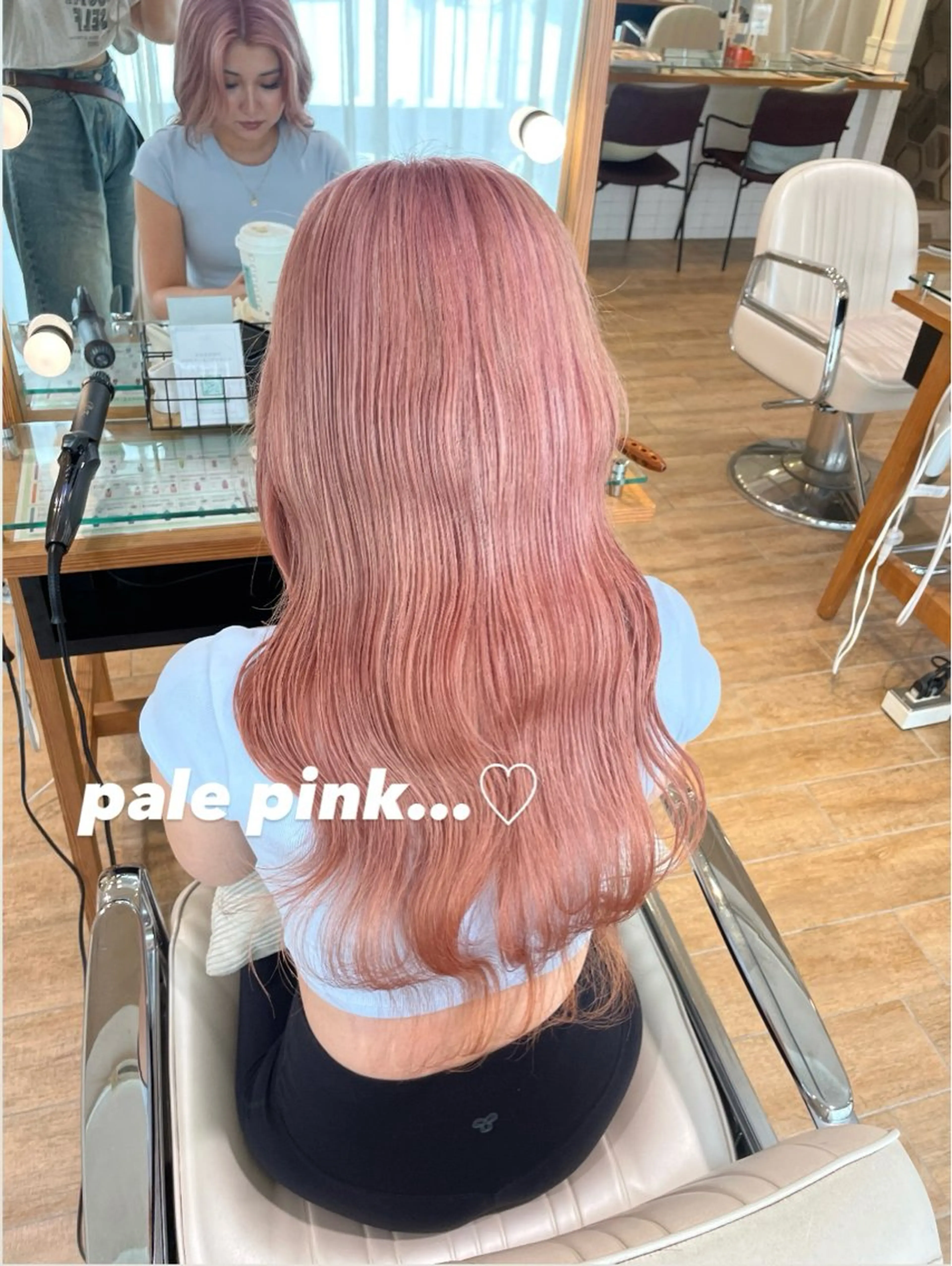 セミロング カラー ヘアアレンジ ヘアカラー トリートメント ハイトーンピンク🍑 ブリーチ🍑RINAのヘアスタイル