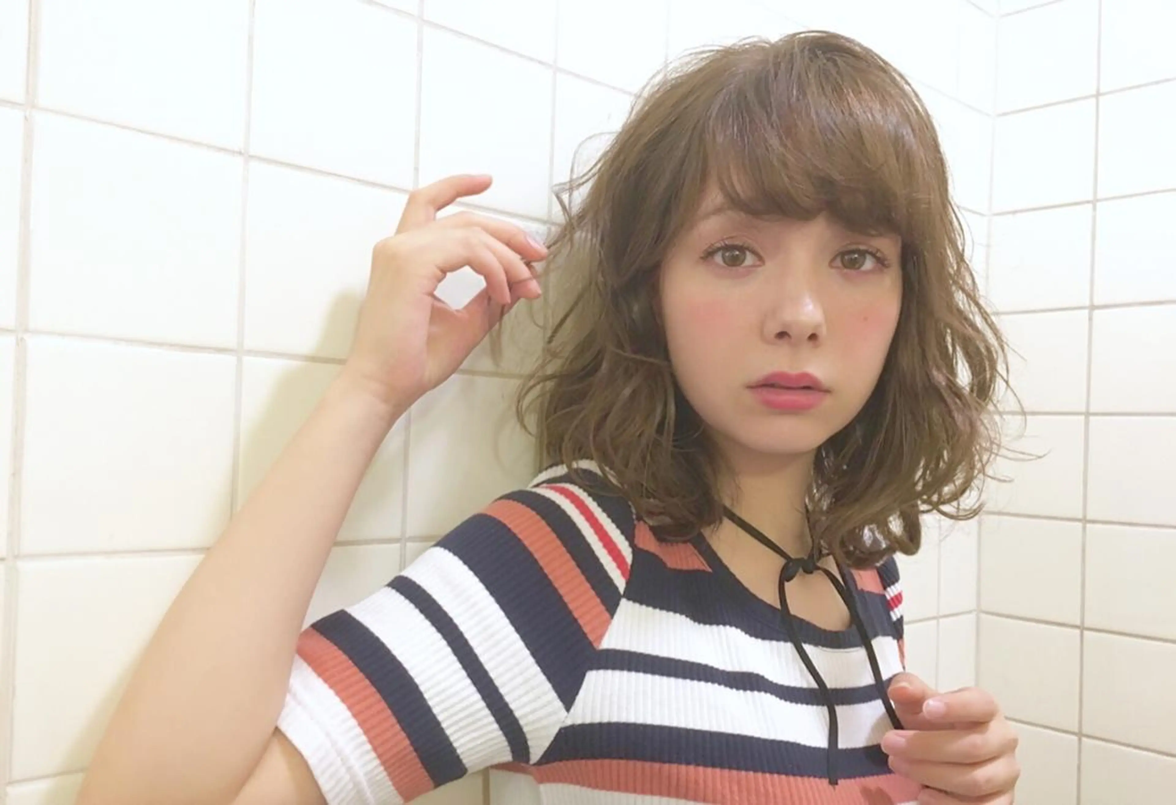 ミディアム セミロング カラー ベージュカラー レイヤーカット HARUKA ⭐️モデル募集中⭐️のヘアスタイル