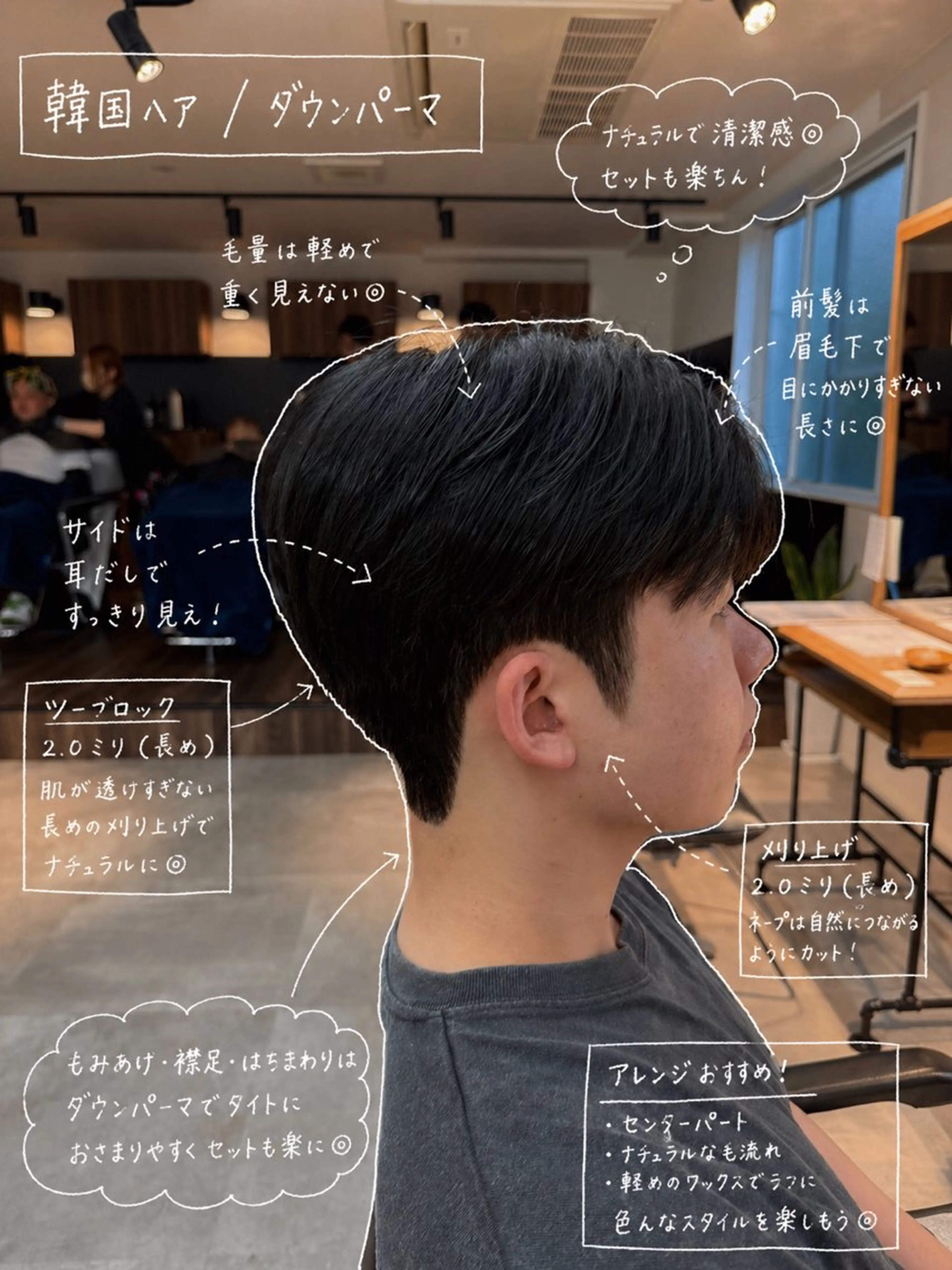 パーマ メンズ カット パーマ 韓国ヘア特化/メン ズパーマ特化/下田のヘアスタイル