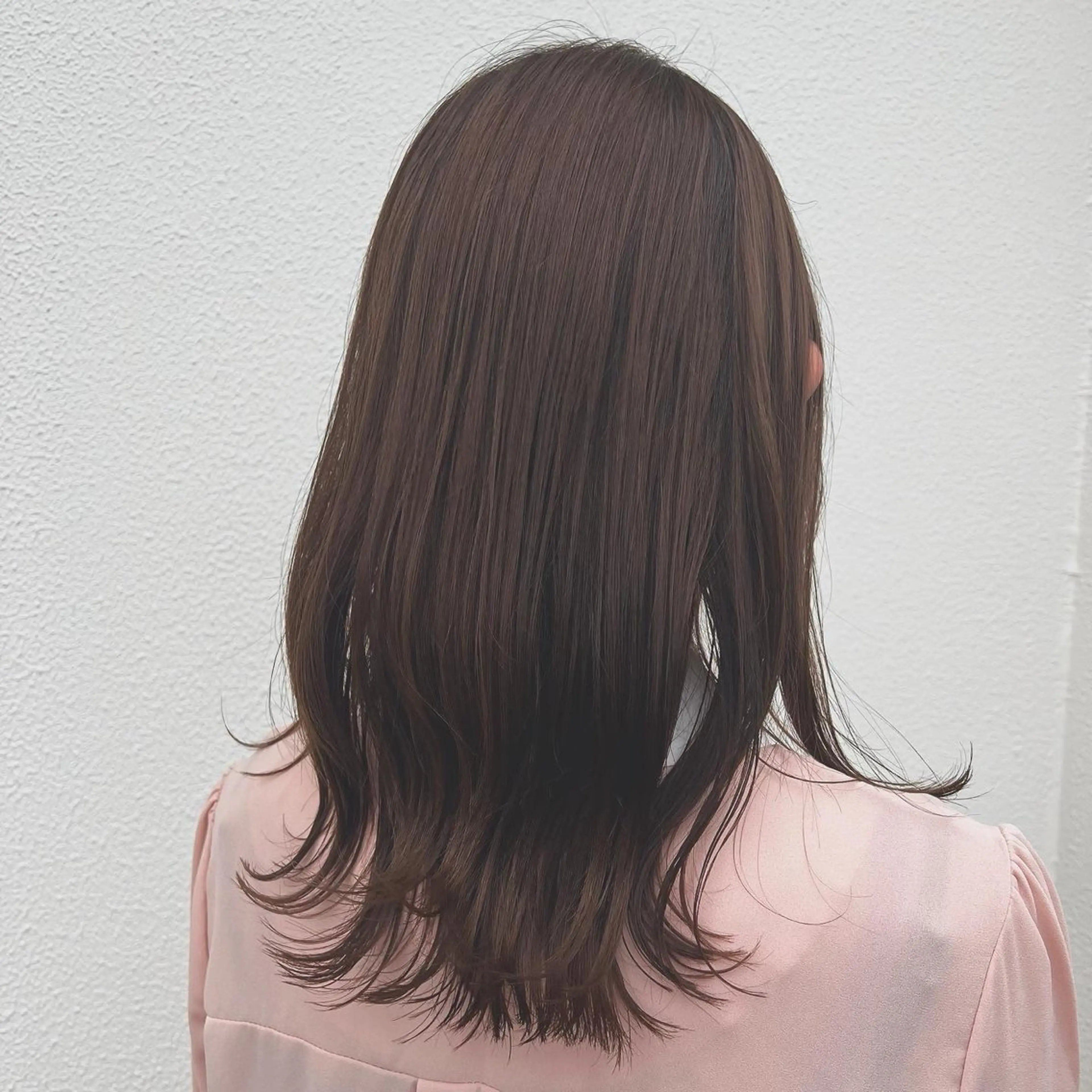 ロング カラー メンズ ブラウンカラー オリーブブラウン ’Flower’ AYAKAのヘアスタイル