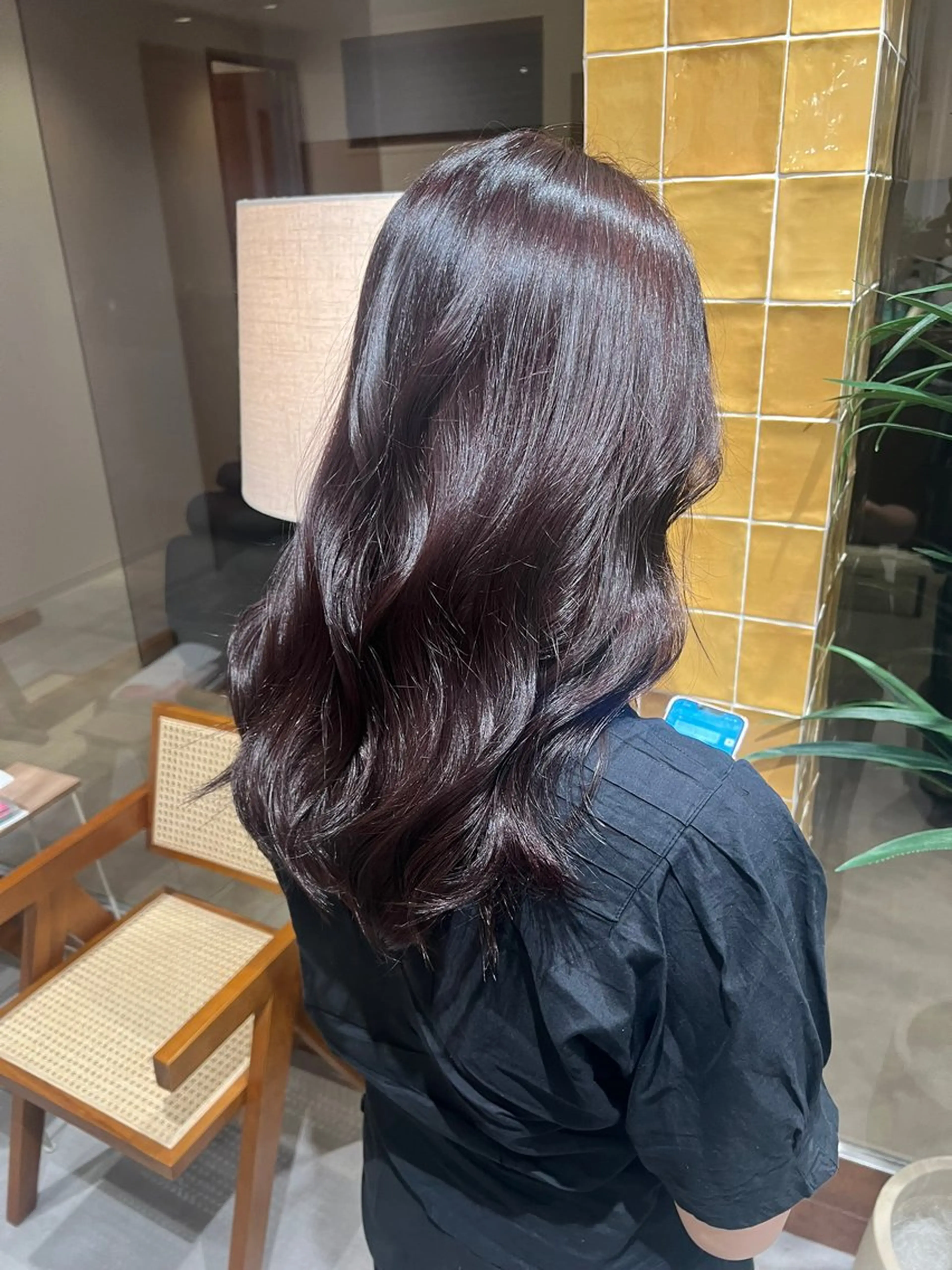 セミロング パープルカラー カット ヘアカラー トリートメント 艶髪/透明感 レイヤー YUKIのヘアスタイル