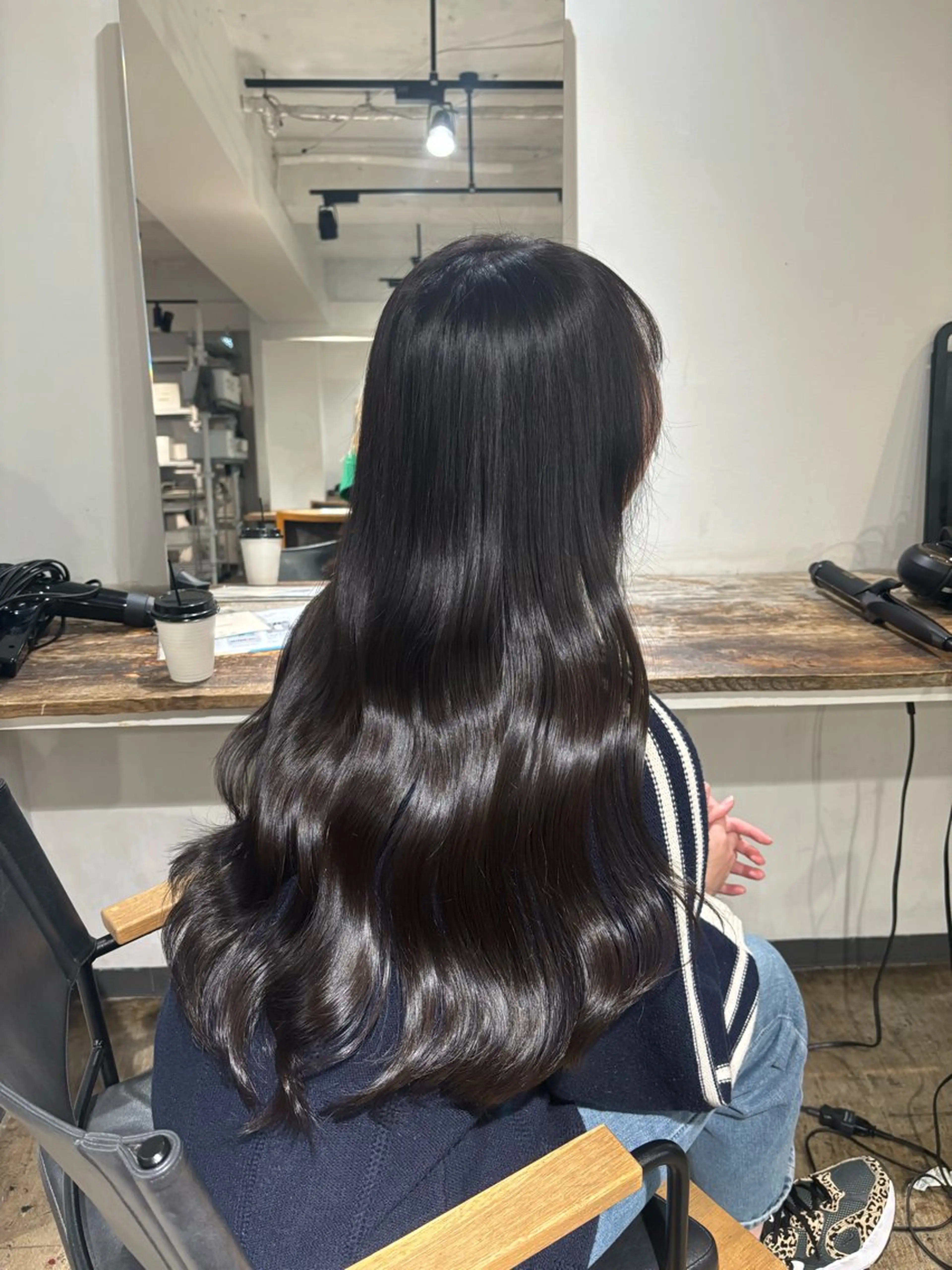 ロング カラー ブリーチ ショコラグレージュ 透明感カラー グレージュ ブリーチなしカラー ヘアカラー トリートメント 🌼ブリーチ/個性派 ヘアセットMei🌼のヘアスタイル