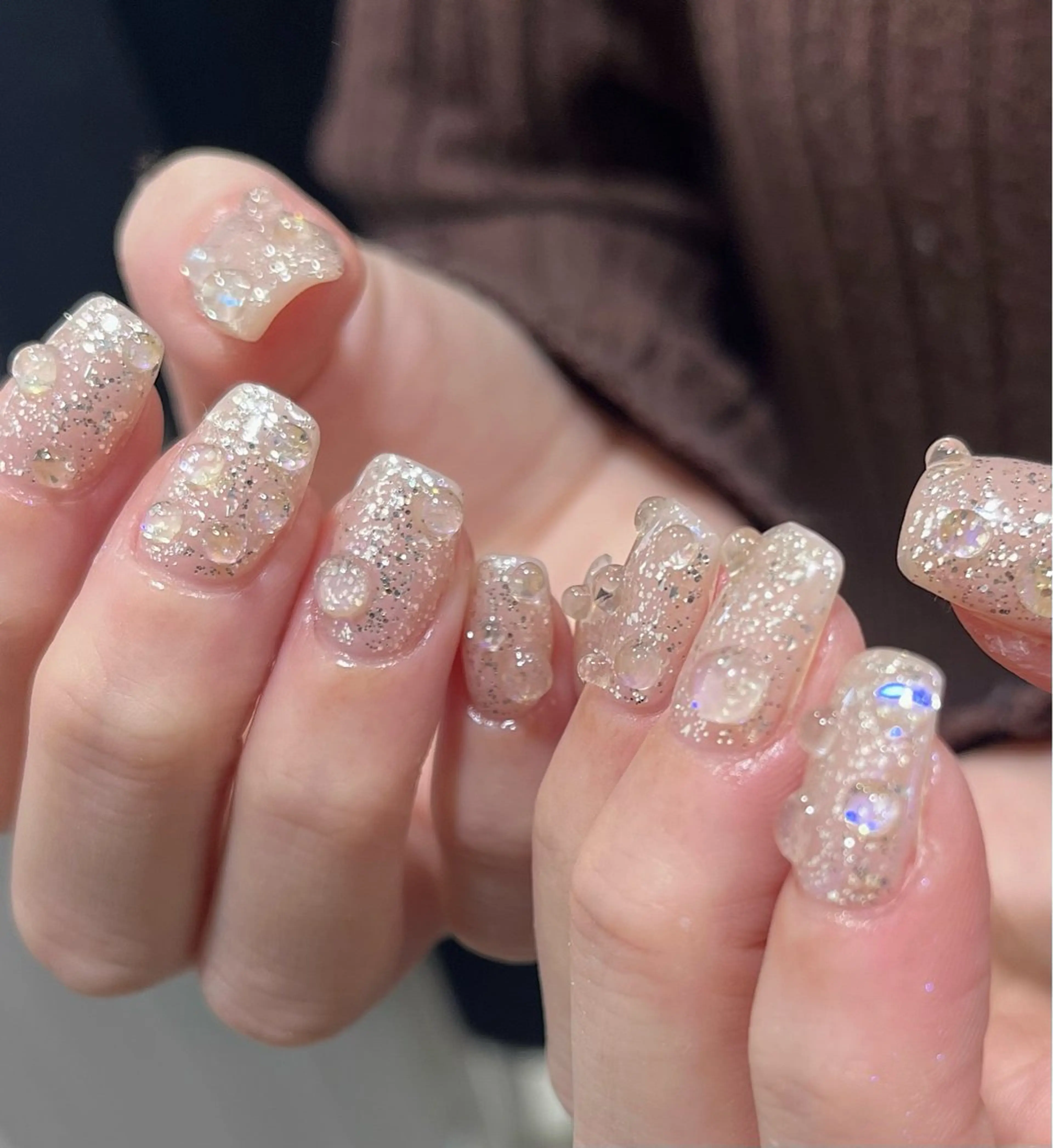 ネイル アートネイル オーロラネイル キラキラネイル ラメ(グリッター) バレンタイン ハンドネイル フットネイル para ☀︎ sol by BECK所属・Para Sol nail　Maoのネイルデザイン