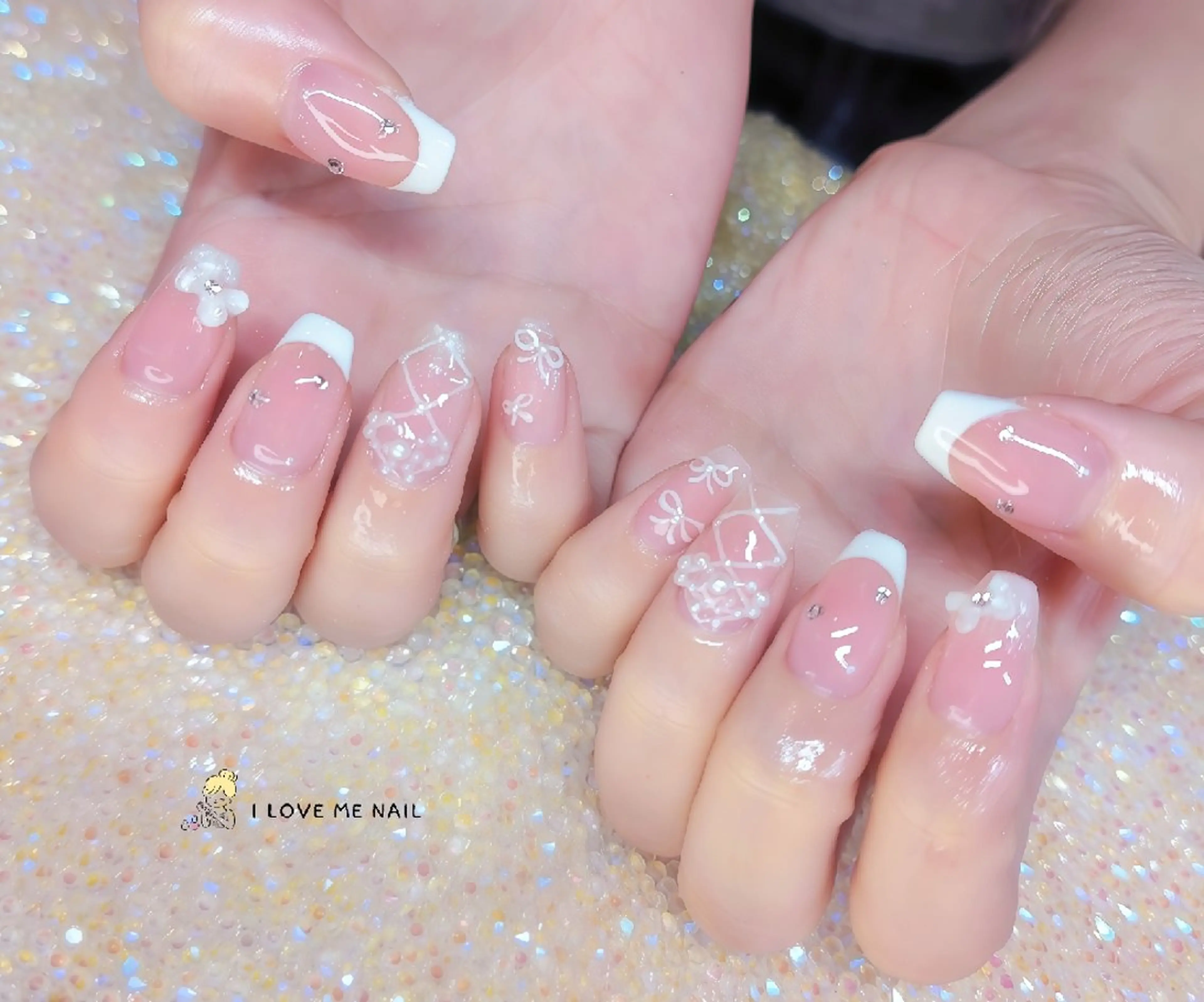 ネイル 長さ出し ハート 韓国ネイル マグネットネイル ニュアンスネイル ハンドネイル I LOVE ME NAIL.。.:*♡のネイルデザイン