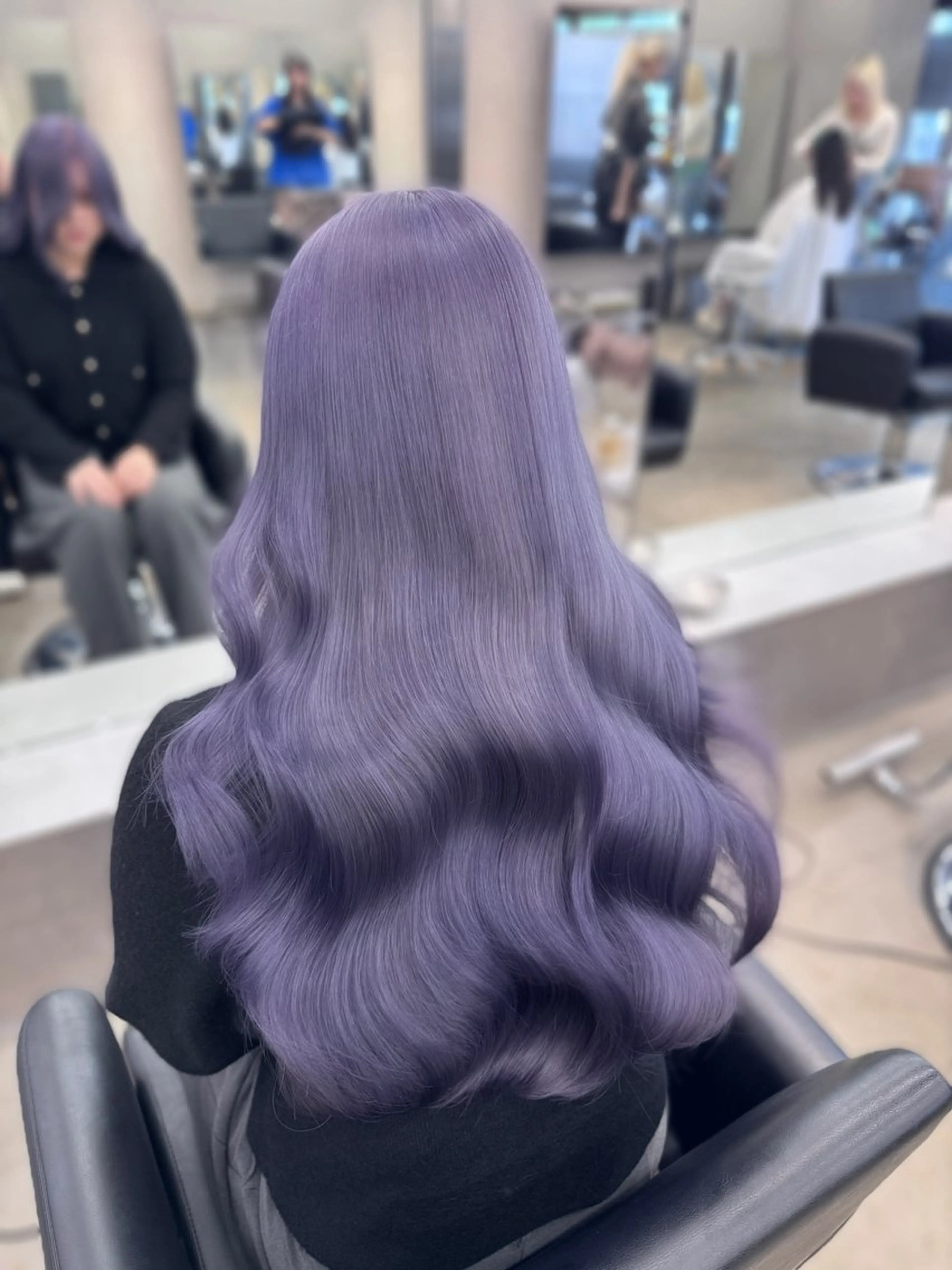 ロング カラー ラベンダーカラー ヘアカラー トリートメント 紬/enne/ブリー チ/ハイトーンのヘアスタイル