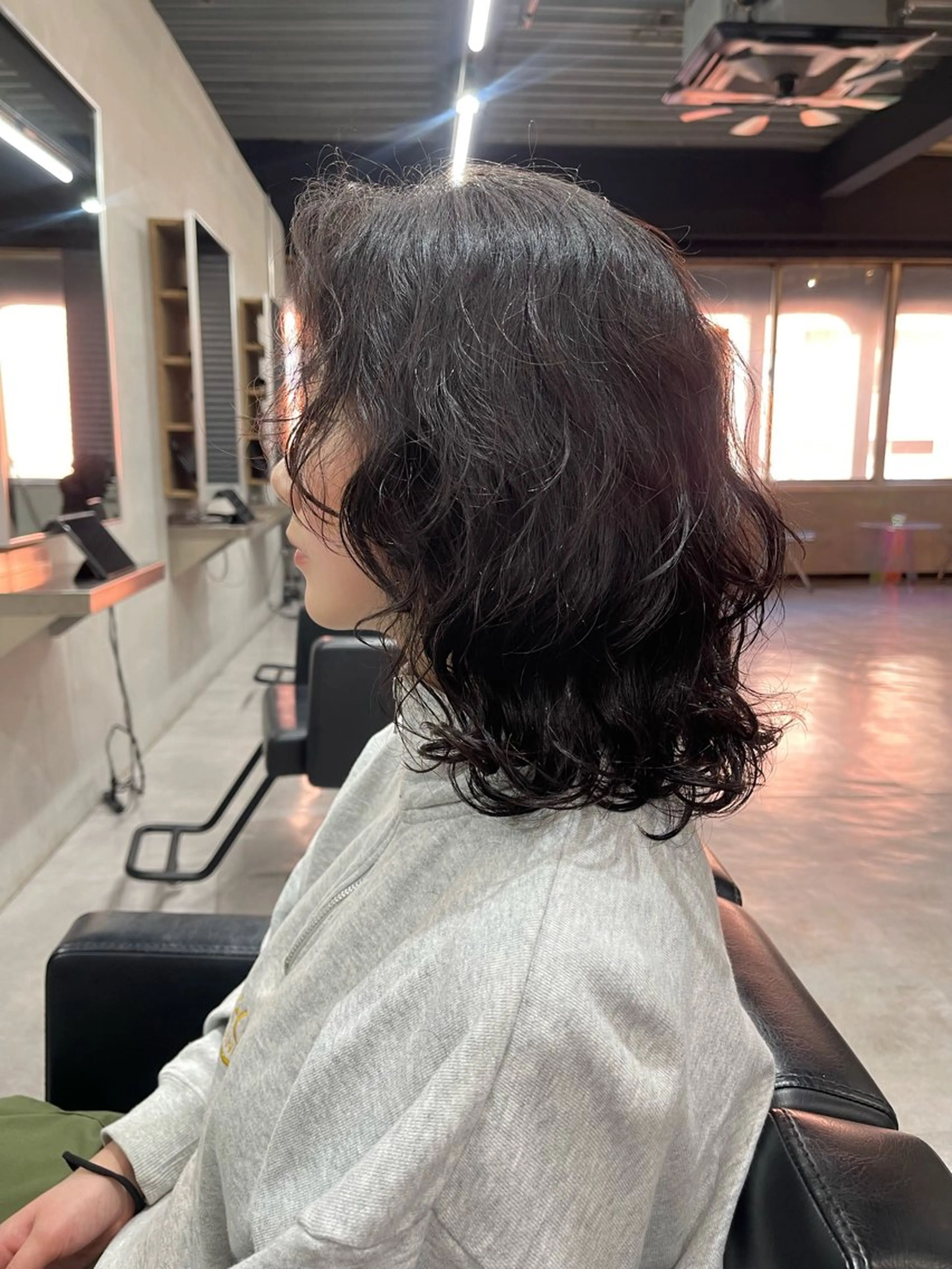 ミディアム カット パーマ 柏 ウルフ/レイヤー 田中佐和🐺のヘアスタイル