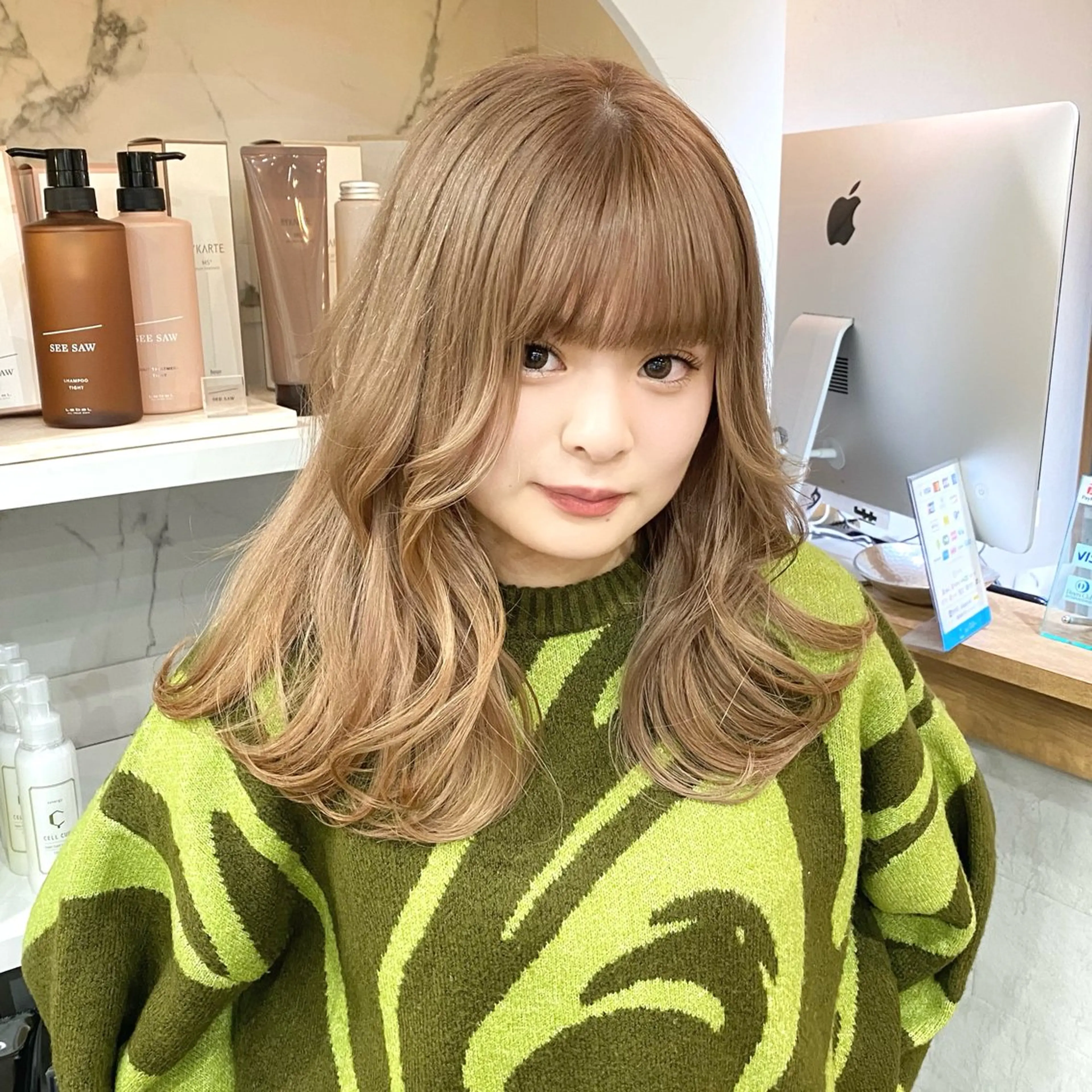 ロング カラー ヘアカラー トリートメント エクステモデル募集 💗大阪梅田/川上のヘアスタイル