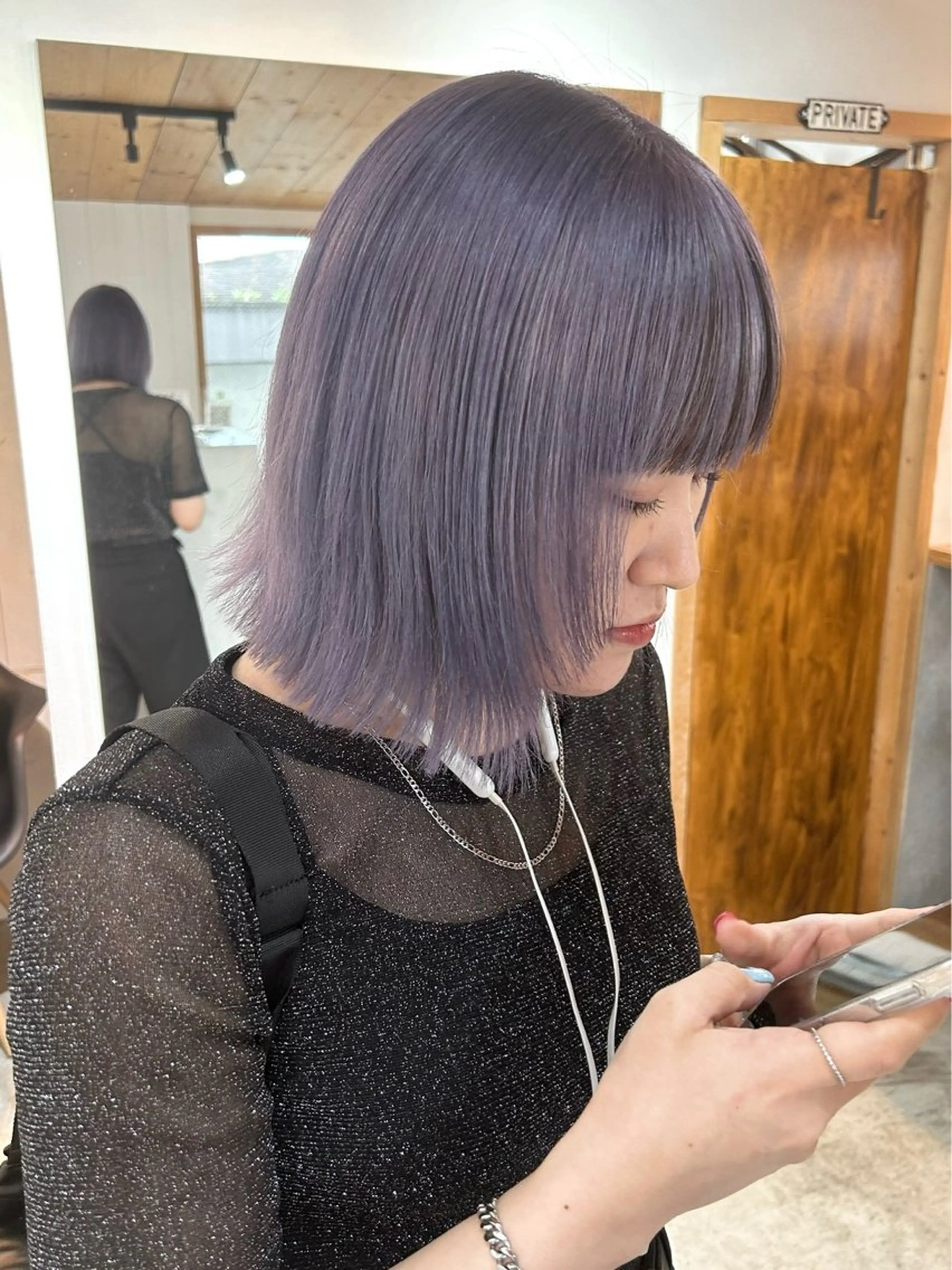 ミディアム カラー ヘアカラー トリートメント 韓国/ハイトーン/ ボブ🎀MIKU🎀のヘアスタイル