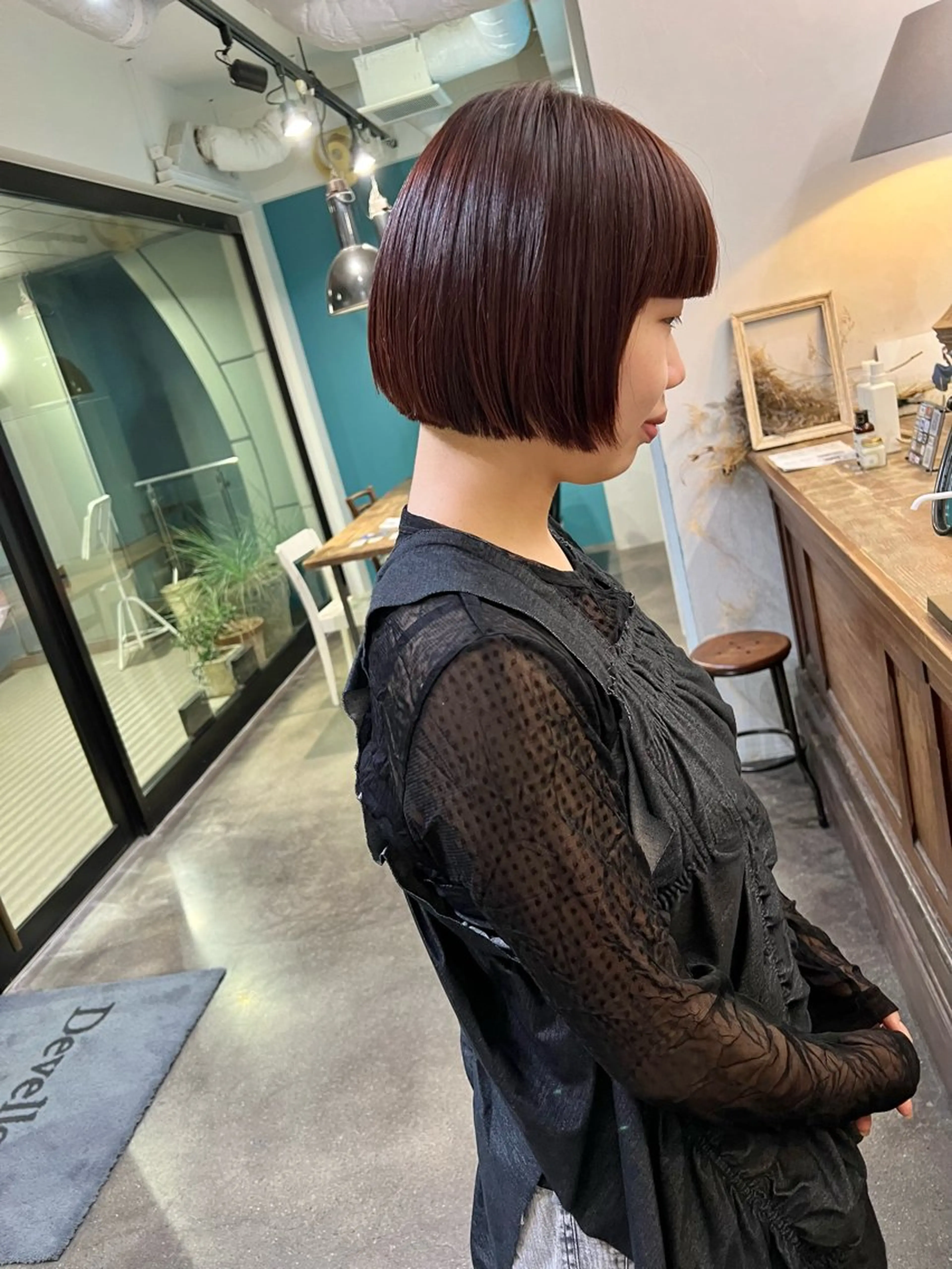 ショート カラー パーマ レッドカラー ボブ 縮毛矯正 酸性ストレート ストレートパーマ カット ヘアカラー 縮毛矯正 千葉 郁也のヘアスタイル