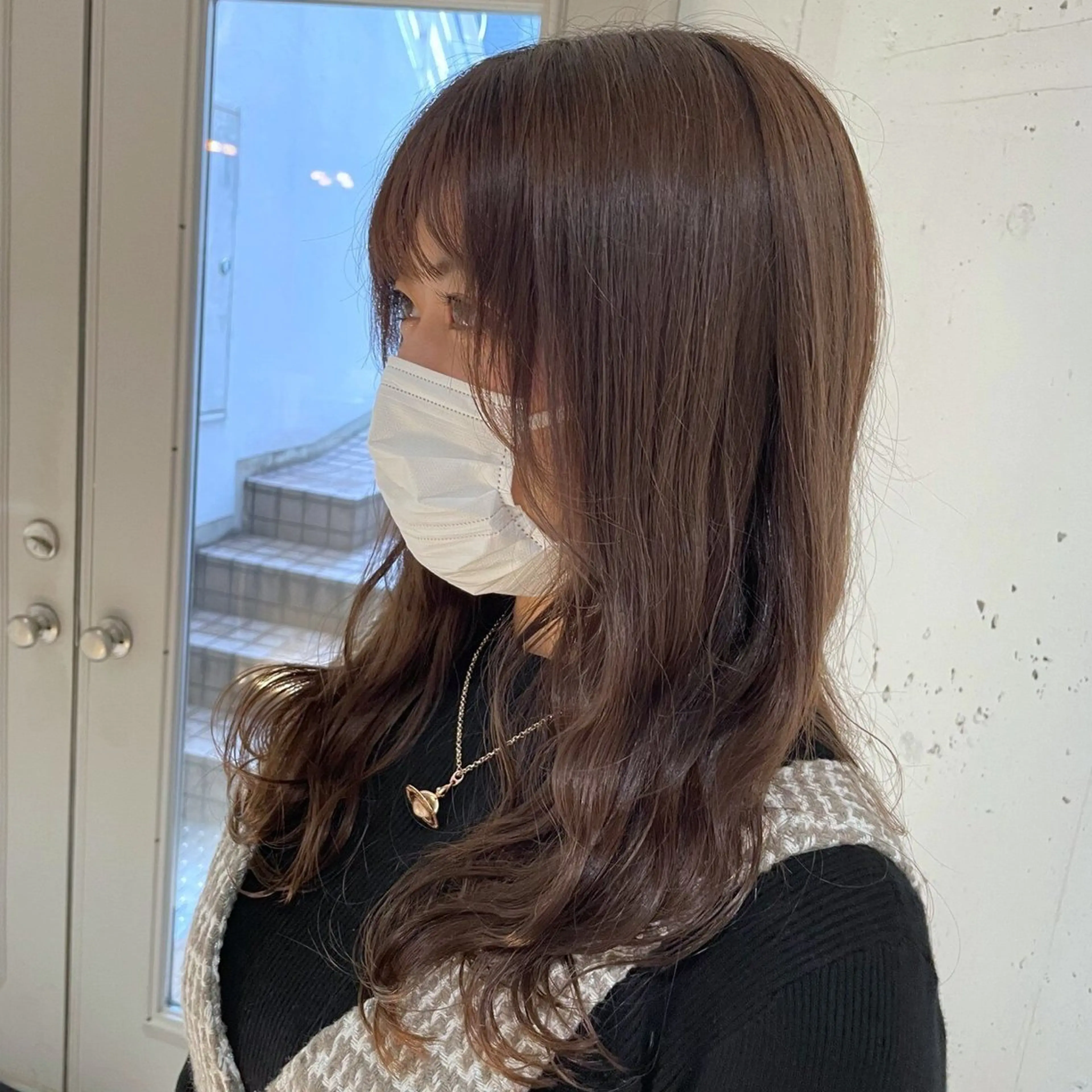 セミロング カラー アッシュ ベージュカラー カット ヘアカラー トリートメント ヘッドスパ ヘアセット 似合わせくすみカラー /縮毛/川添桃花のヘアスタイル