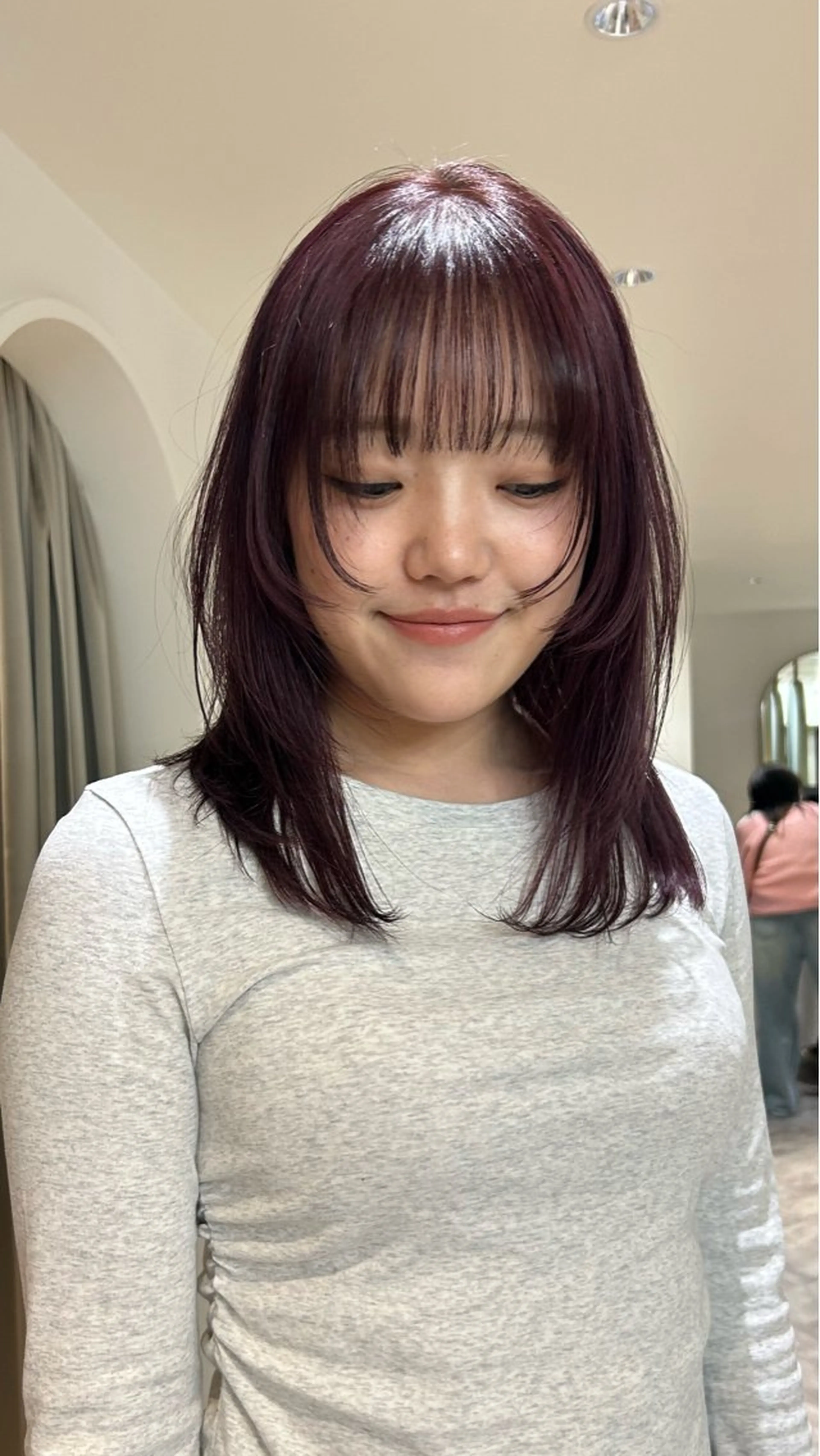 ミディアム カラー カット ヘアカラー トリートメント じゅわっと暖色カラー 🍊Moemiのヘアスタイル