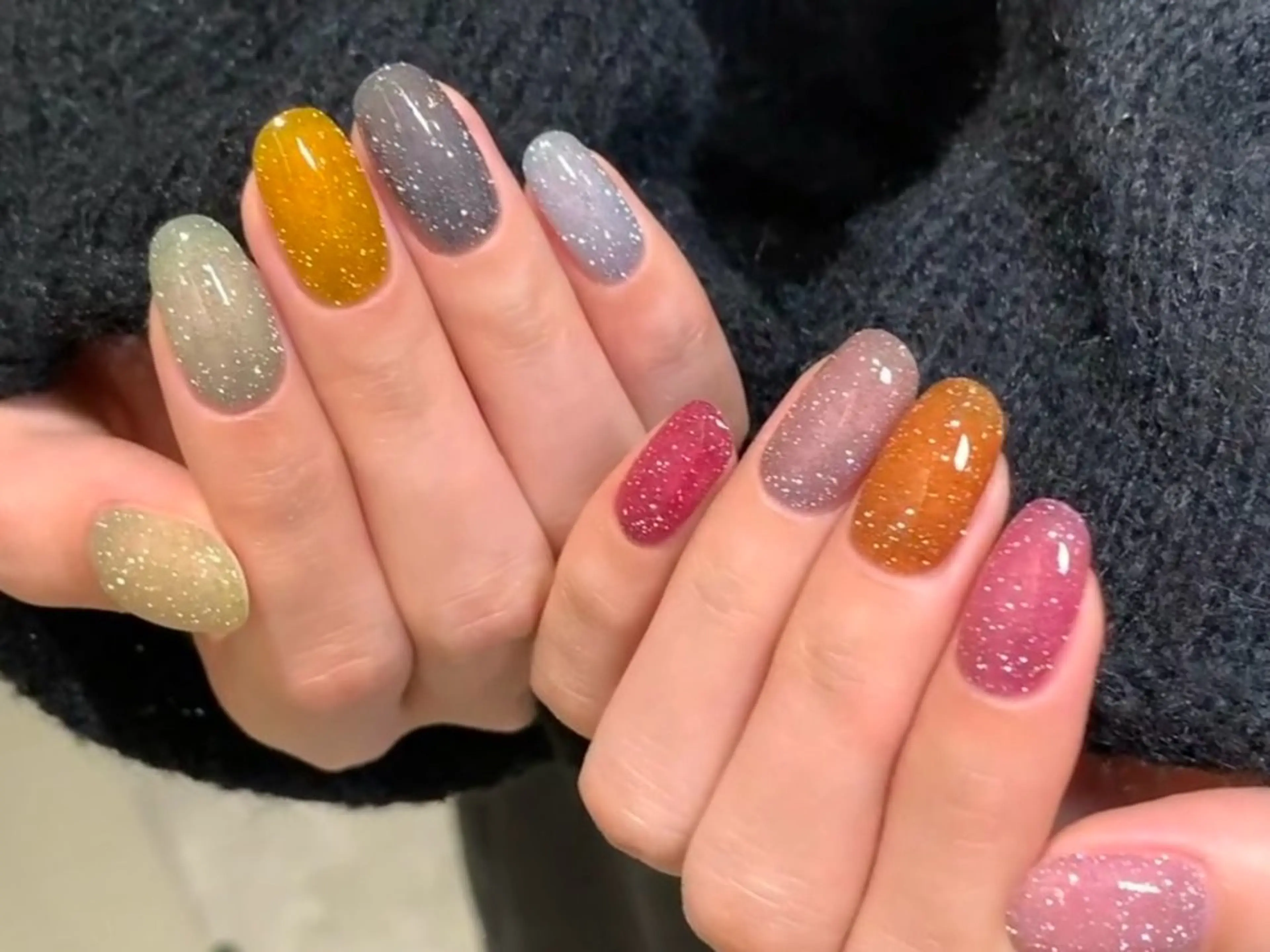 ネイル オーロラネイル チークネイル 長さ出し フットネイル フレンチネイル ハンドネイル J&C Nail Salon吉祥寺所属・Yu  Ki ネイルのネイルデザイン