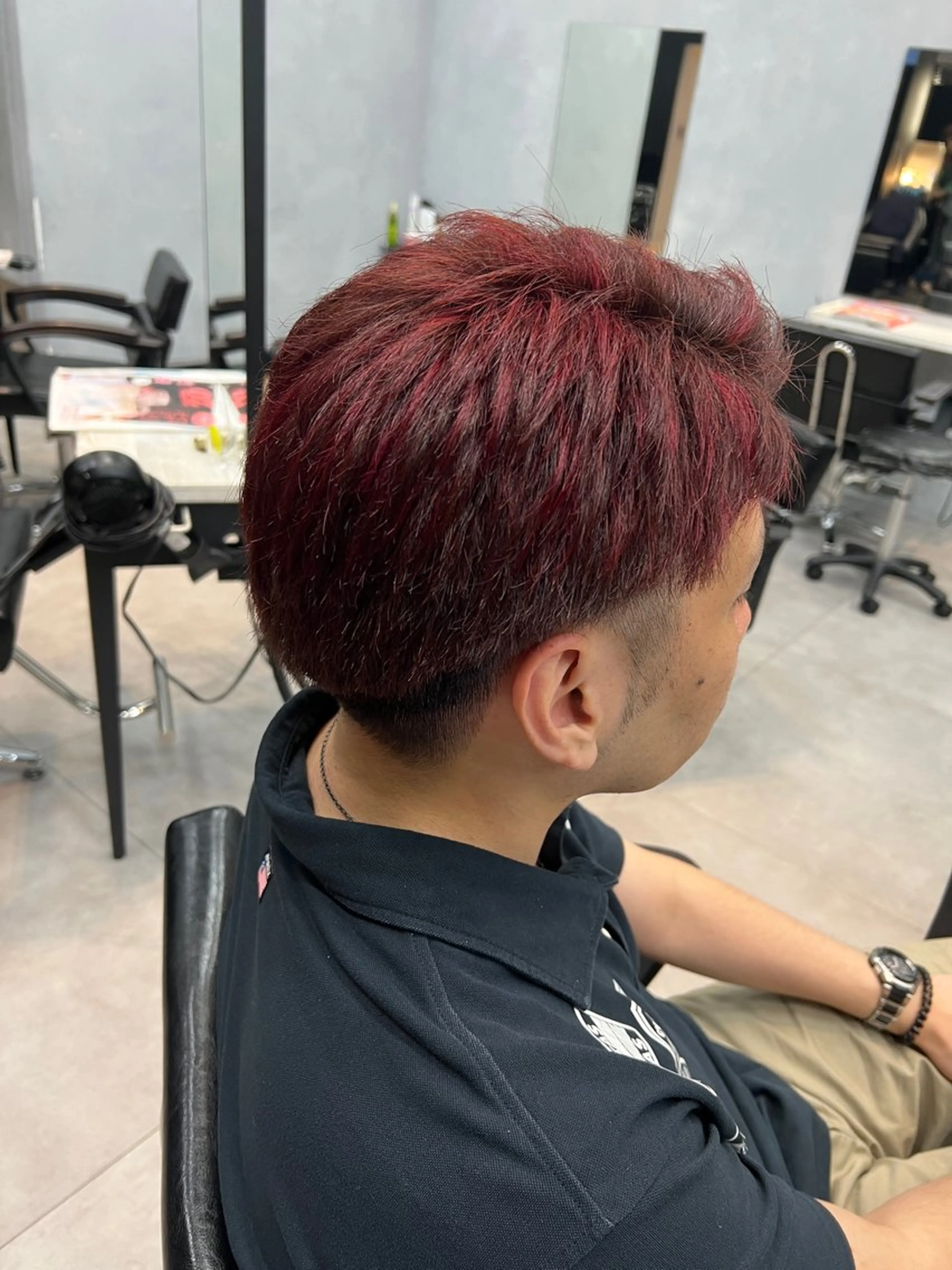 ショート カラー メンズ メンズハイライト ハイライトカラー ハイライト 🐬Rara 🐬のヘアスタイル