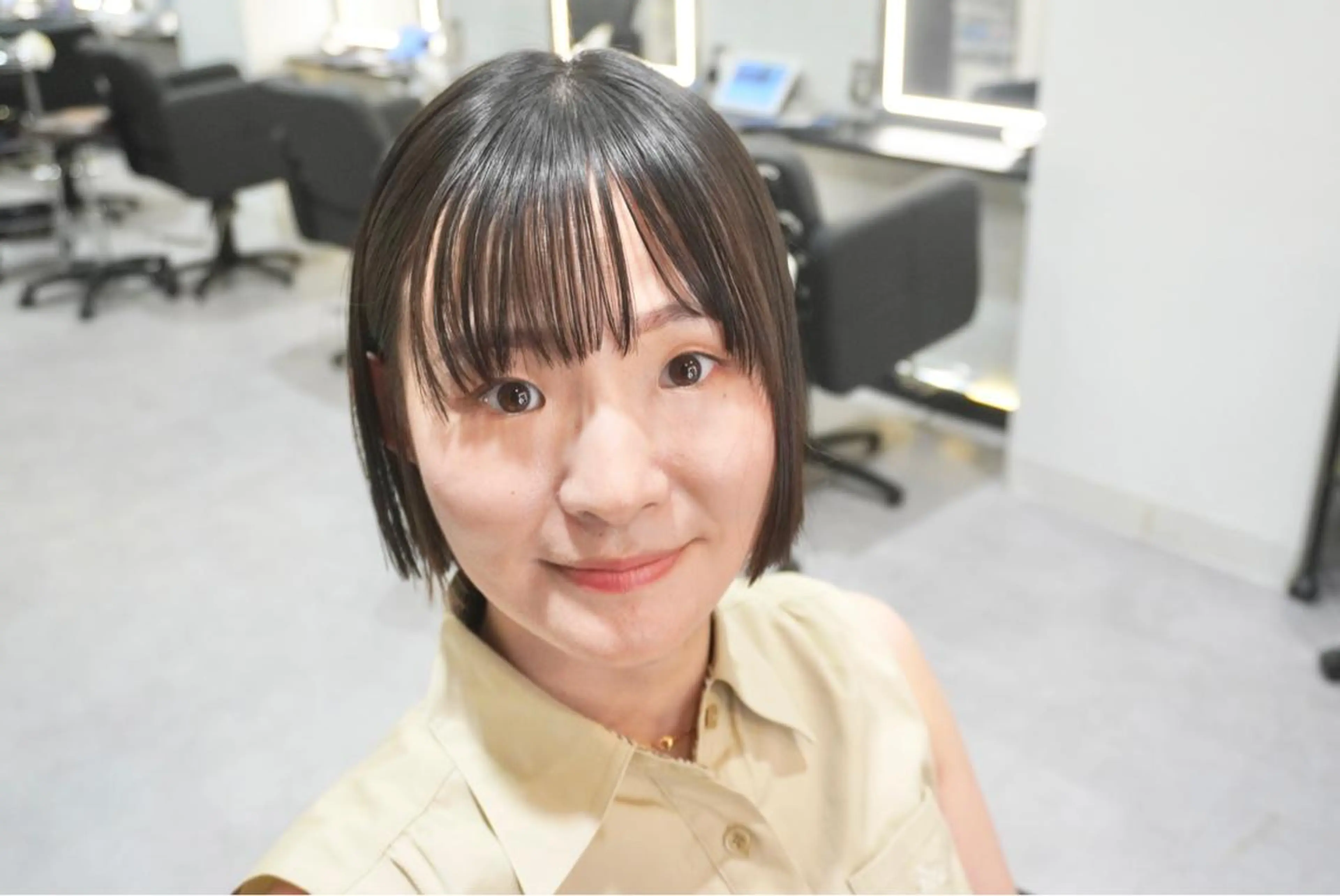 ショート 切りっぱなしボブ ボブ 学生 ミヤザキ ユタカのヘアスタイル