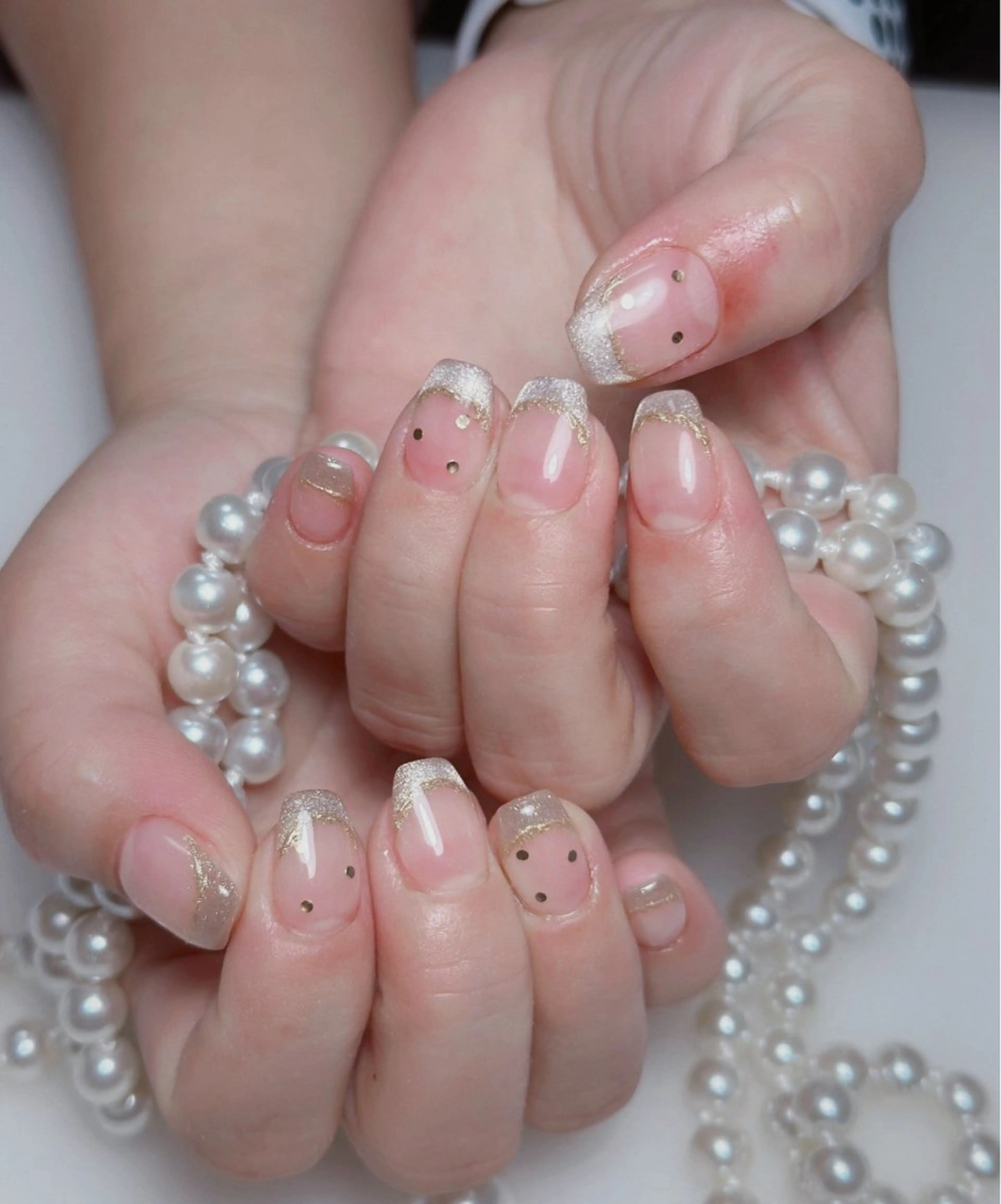 ネイル オーロラネイル 長さ出し フットネイル 韓国ネイル ラメ(グリッター) 👍thumbs up nail👍のネイルデザイン