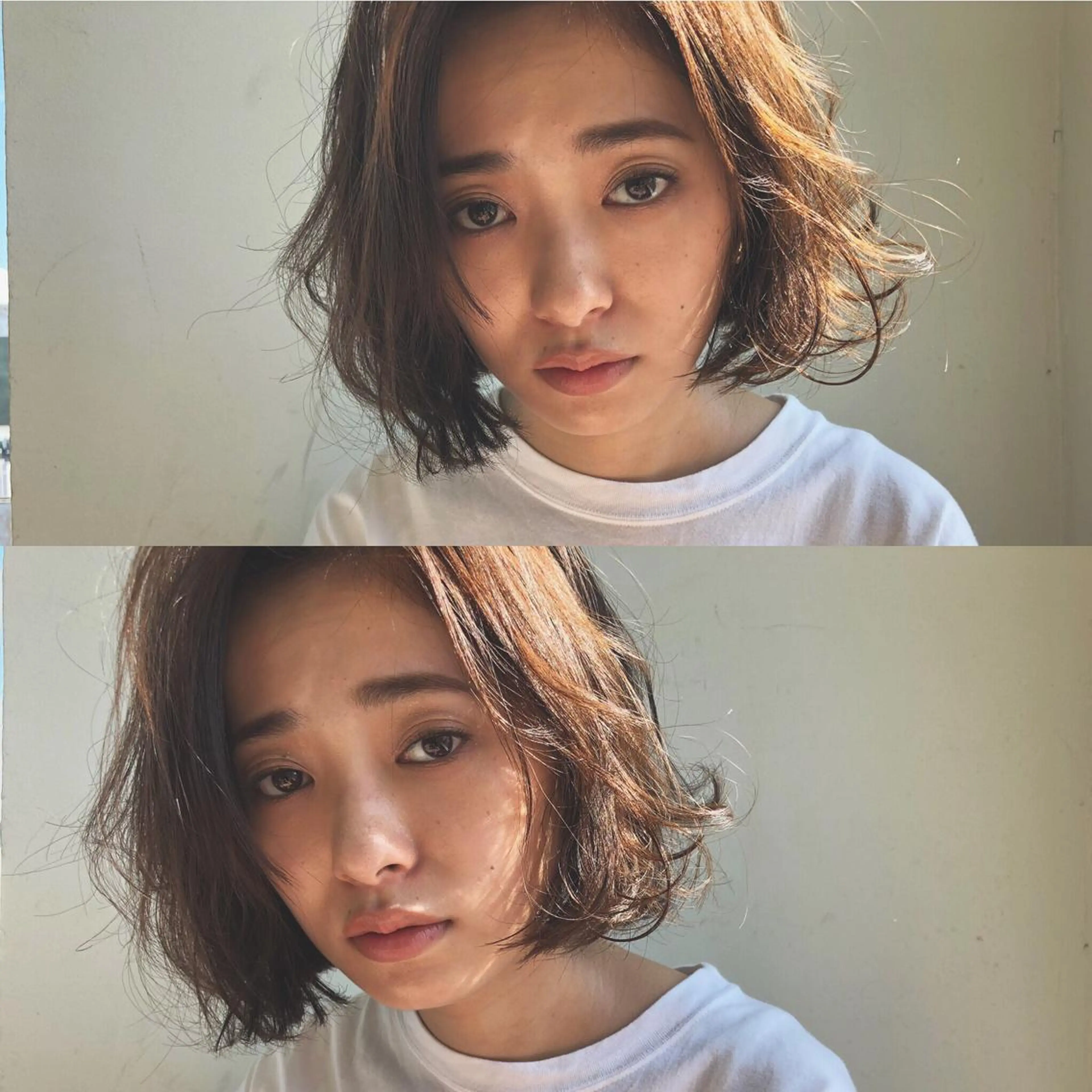 ミディアム 切りっぱなしボブ ボブ カット ヘアカラー トリートメント 小澤大輔 YOLO hairのヘアスタイル