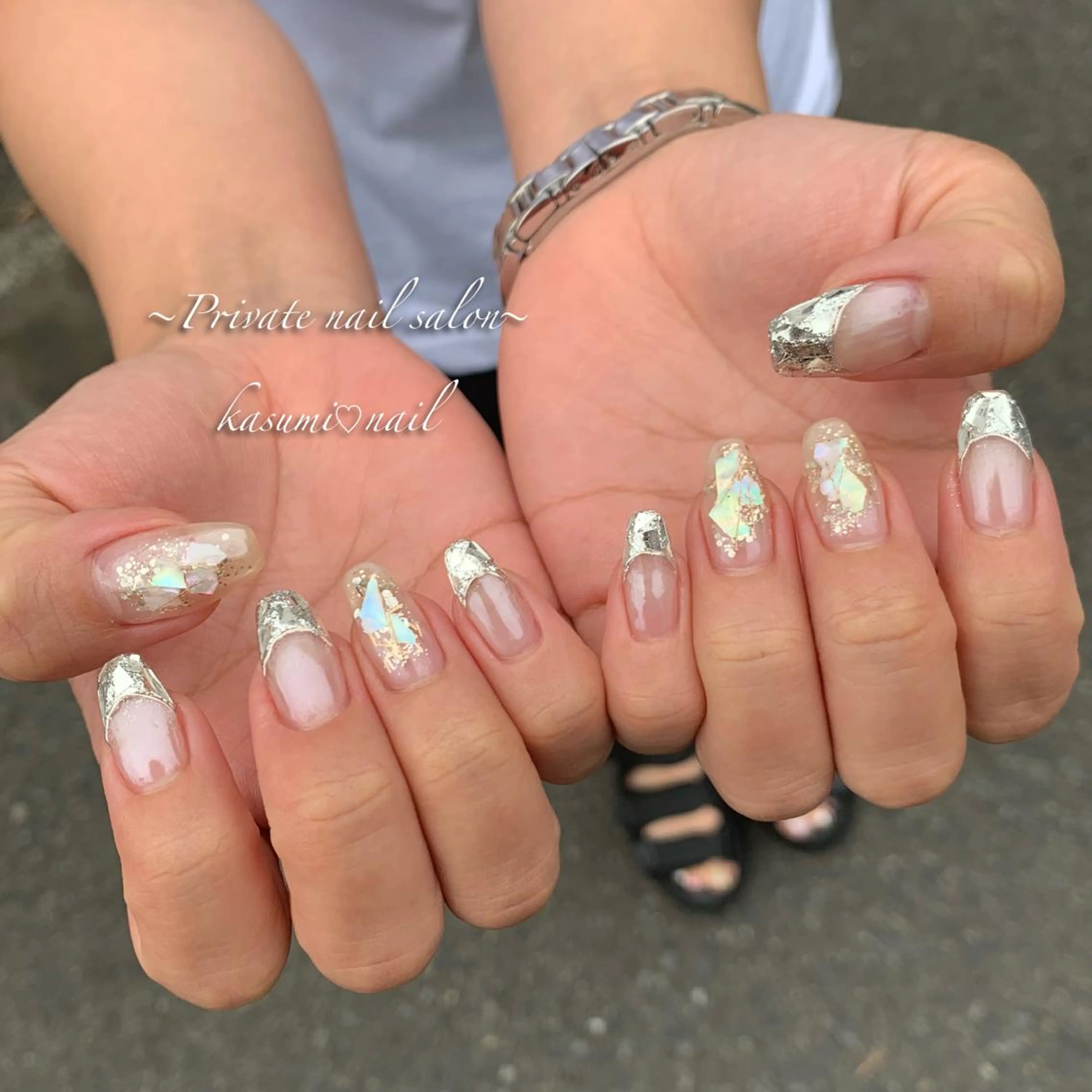 ネイル ラメ(グリッター) マグネットネイル ミラーネイル ニュアンスネイル 冬ネイル KASUMI♡ Nailのネイルデザイン
