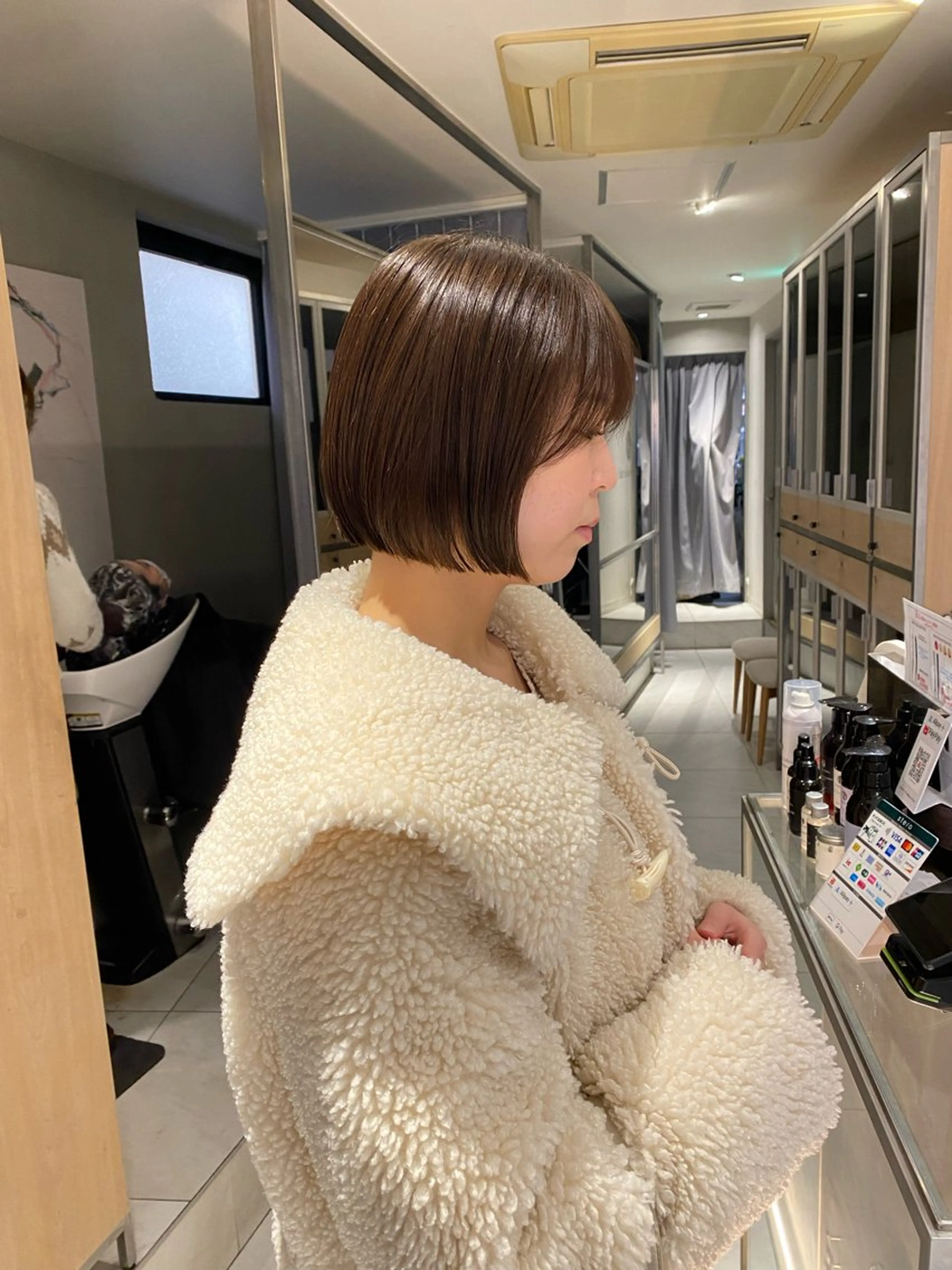 ショート カラー パーマ 艶髪/ダークトーン 🩶丸山日向のヘアスタイル