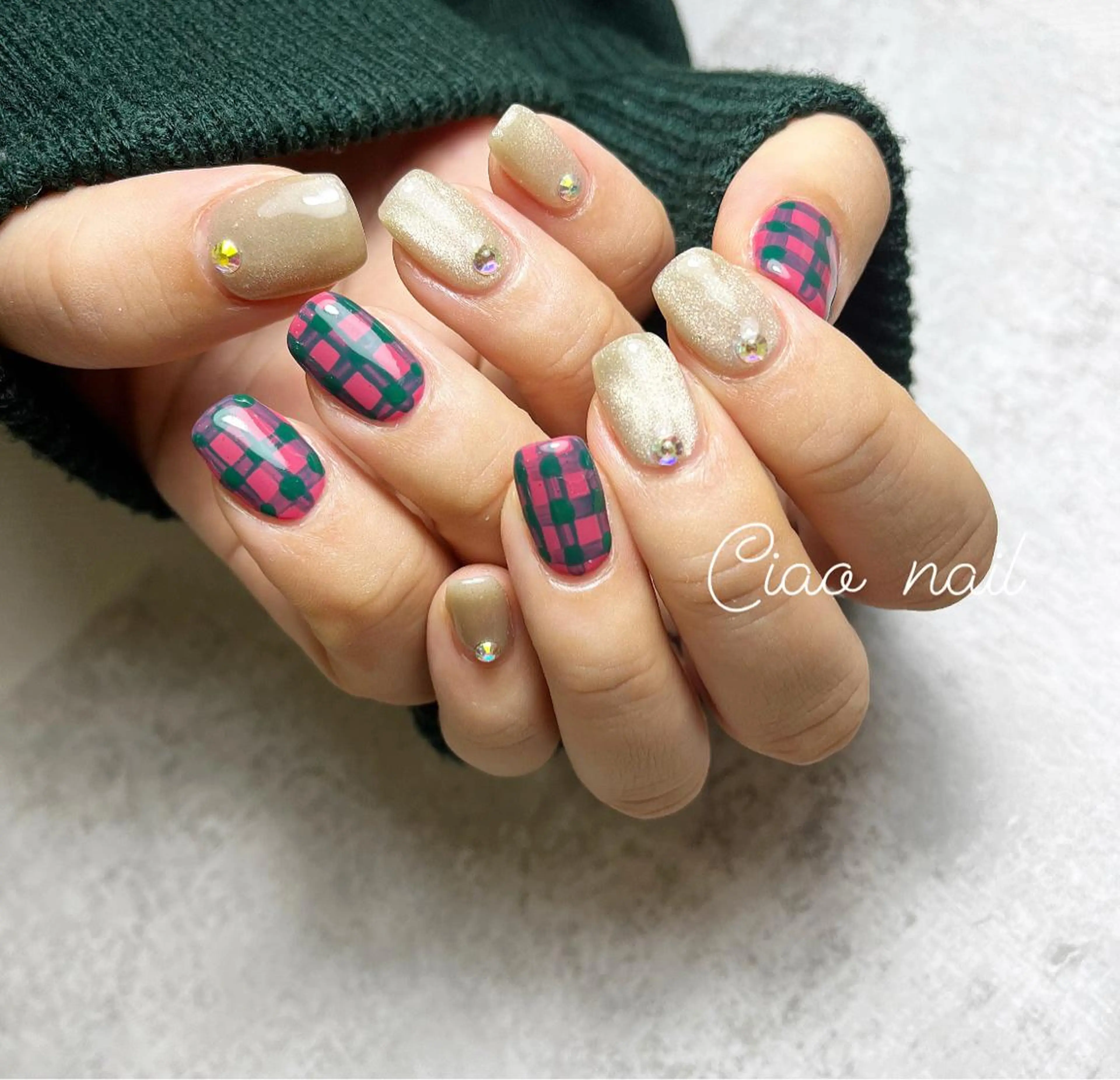 ネイル アートネイル 入学式 ジェルネイル 卒業式 マグネットネイル #Amin nail salonのネイルデザイン