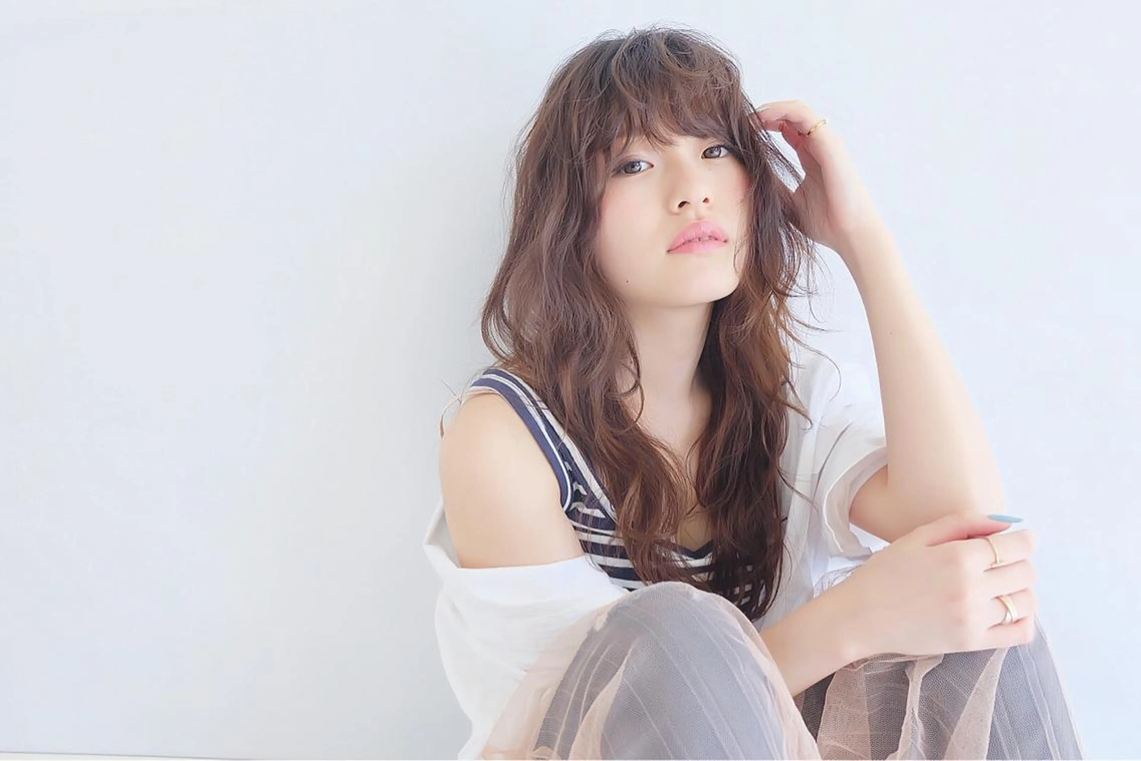 ロング レイヤー/ラベンダー オージュア/枝元唯のヘアスタイル