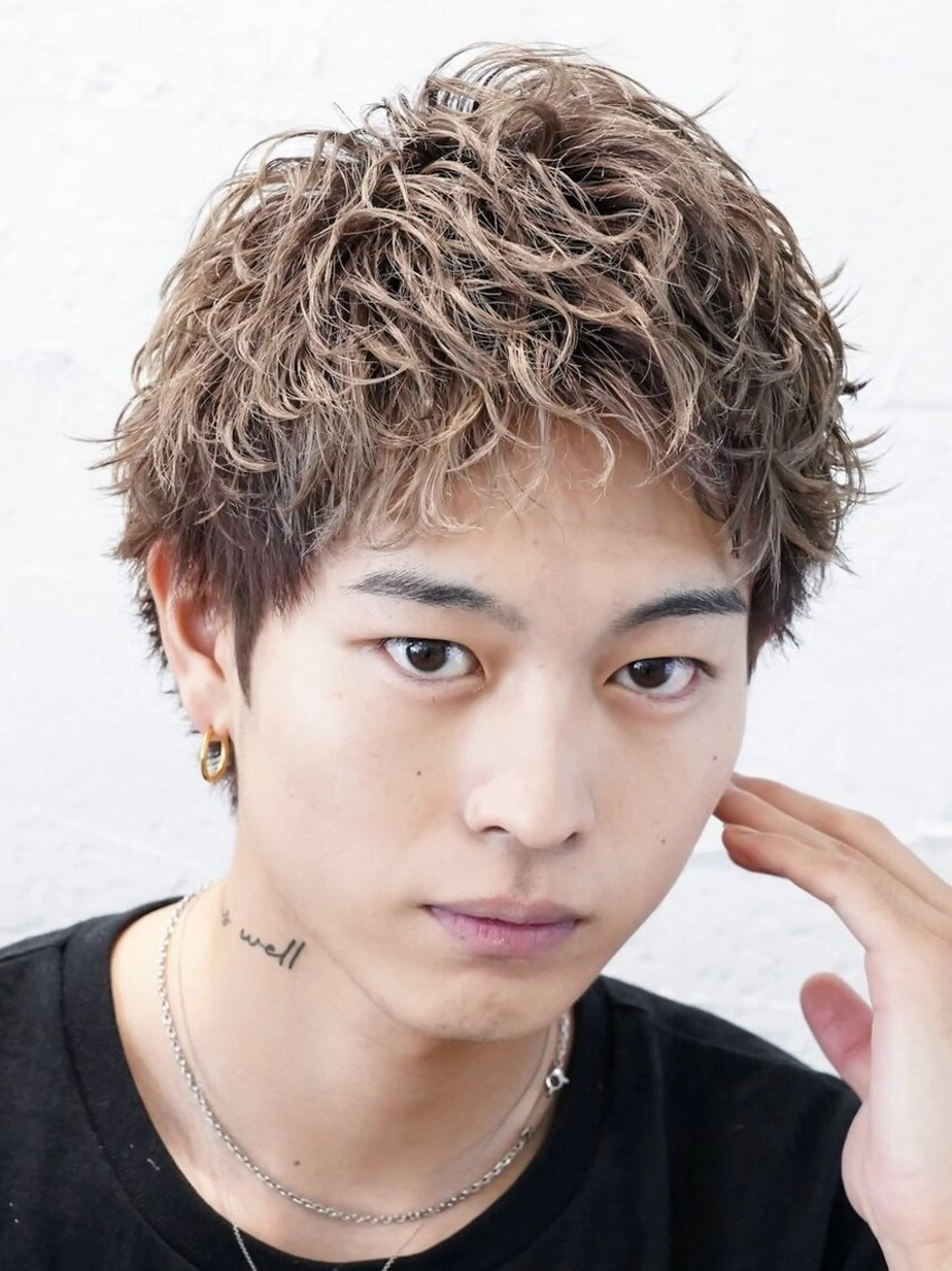 ショート パーマ メンズ アップバング スパイキーショート ショートヘア メンズパーマ 名古屋/水谷颯のヘアスタイル