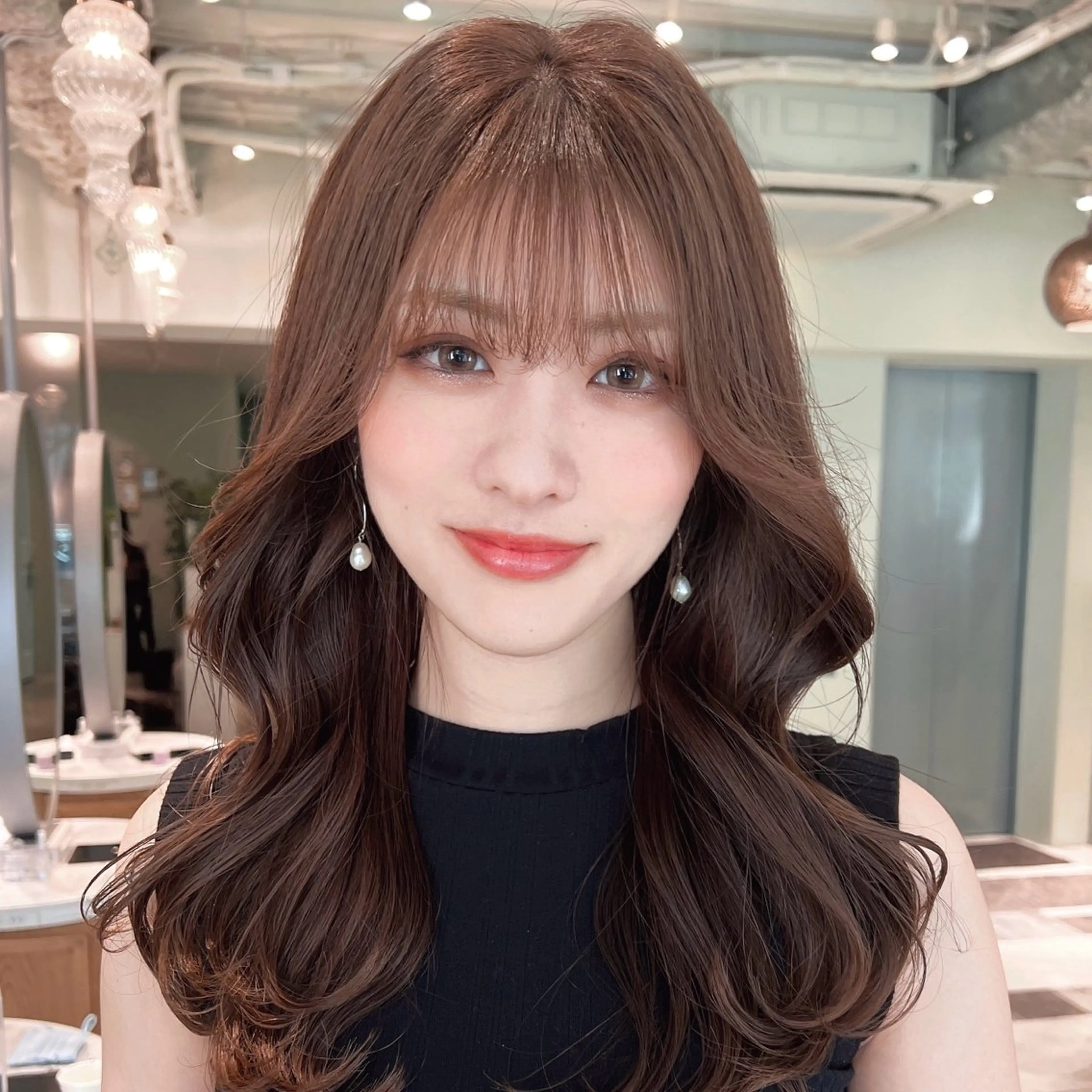 ミディアム カラー カット ヘアカラー トリートメント レイヤー|縮毛矯正 |韓国ボブ|岡田洸太のヘアスタイル