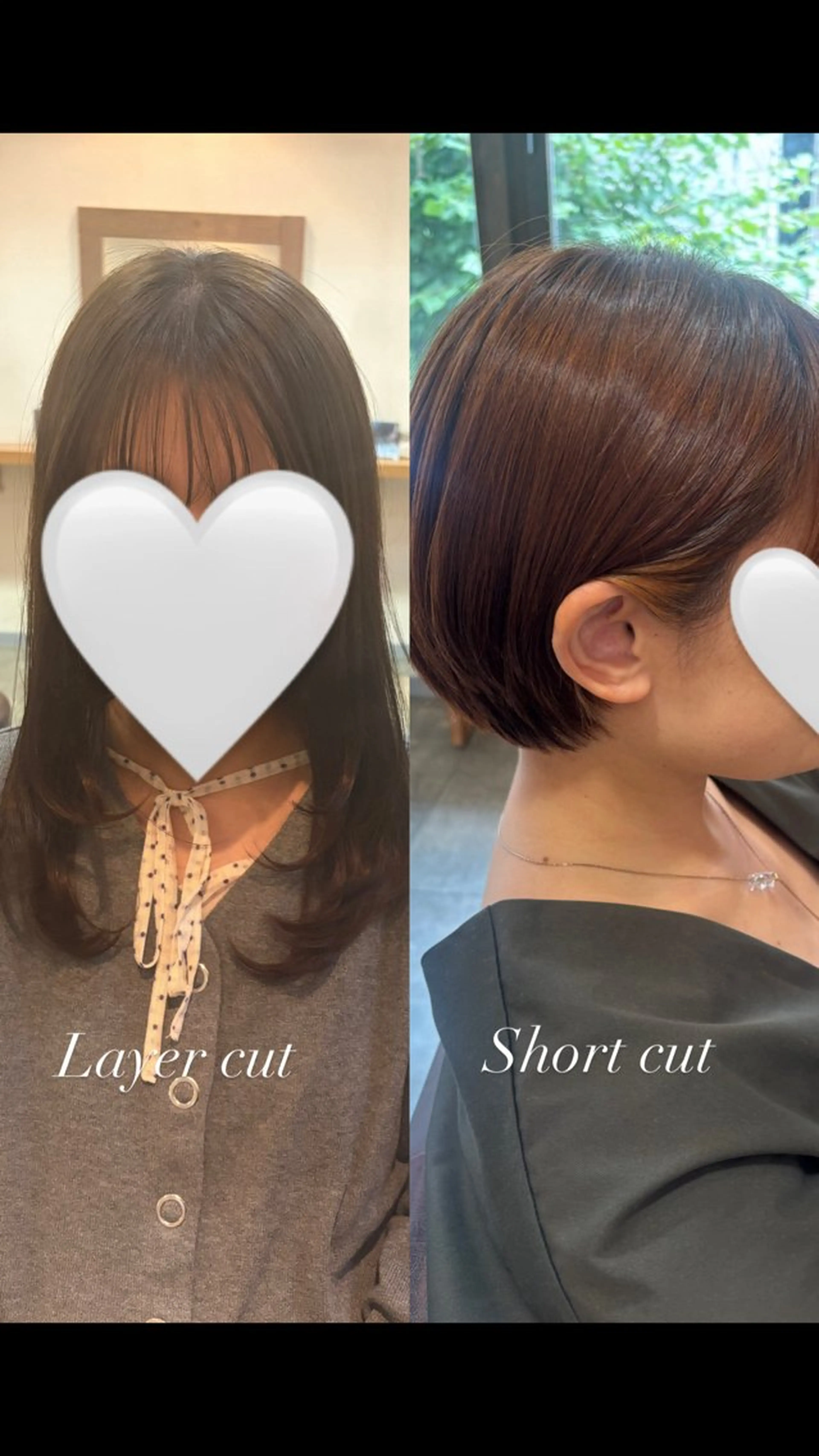 レイヤーカットorショートカット(5cm以上切らせて頂ける方)＋透明感カラーの写真