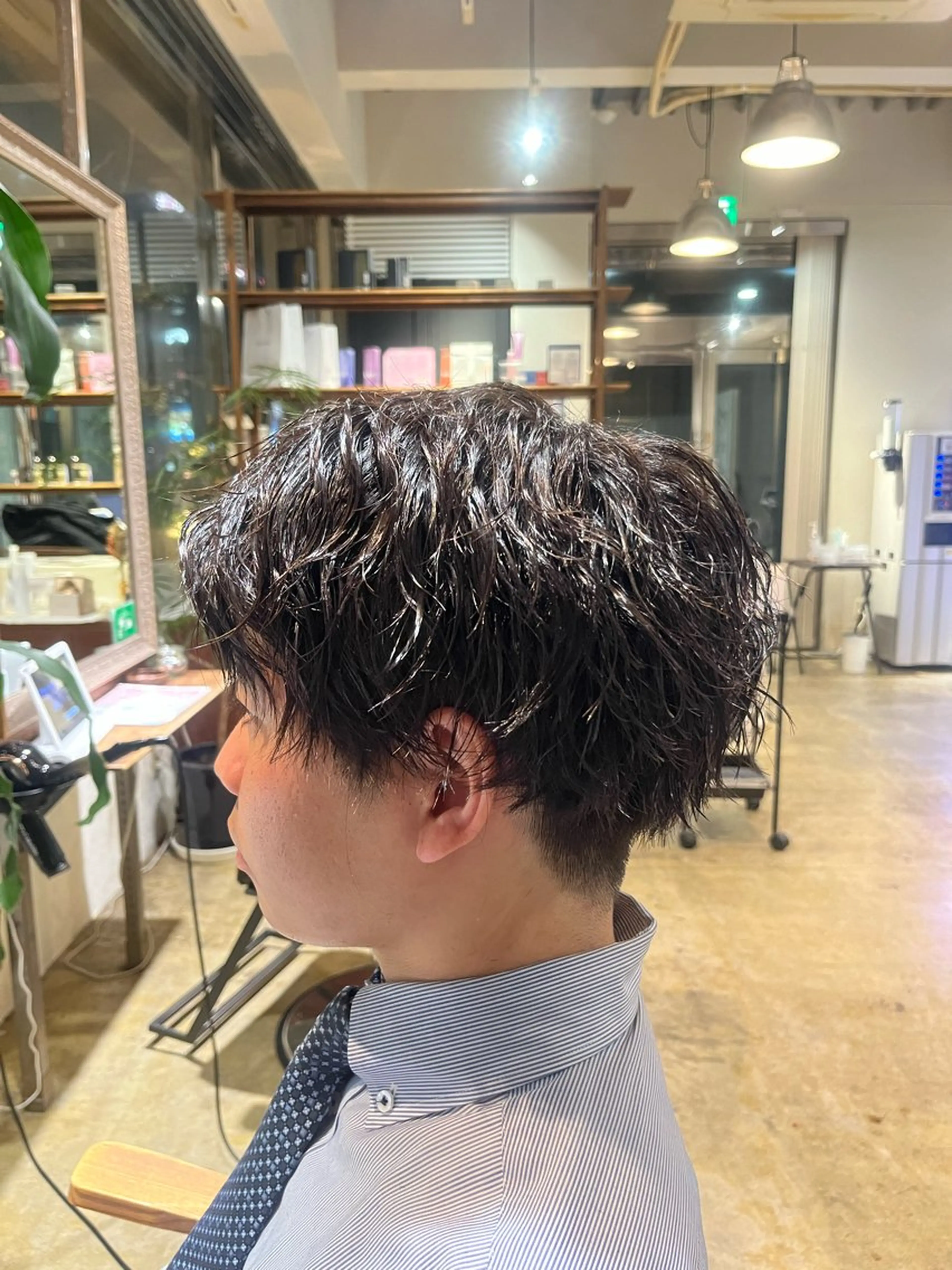 ショート パーマ みわ/博多 ブリーチ/メンズヘアのヘアスタイル