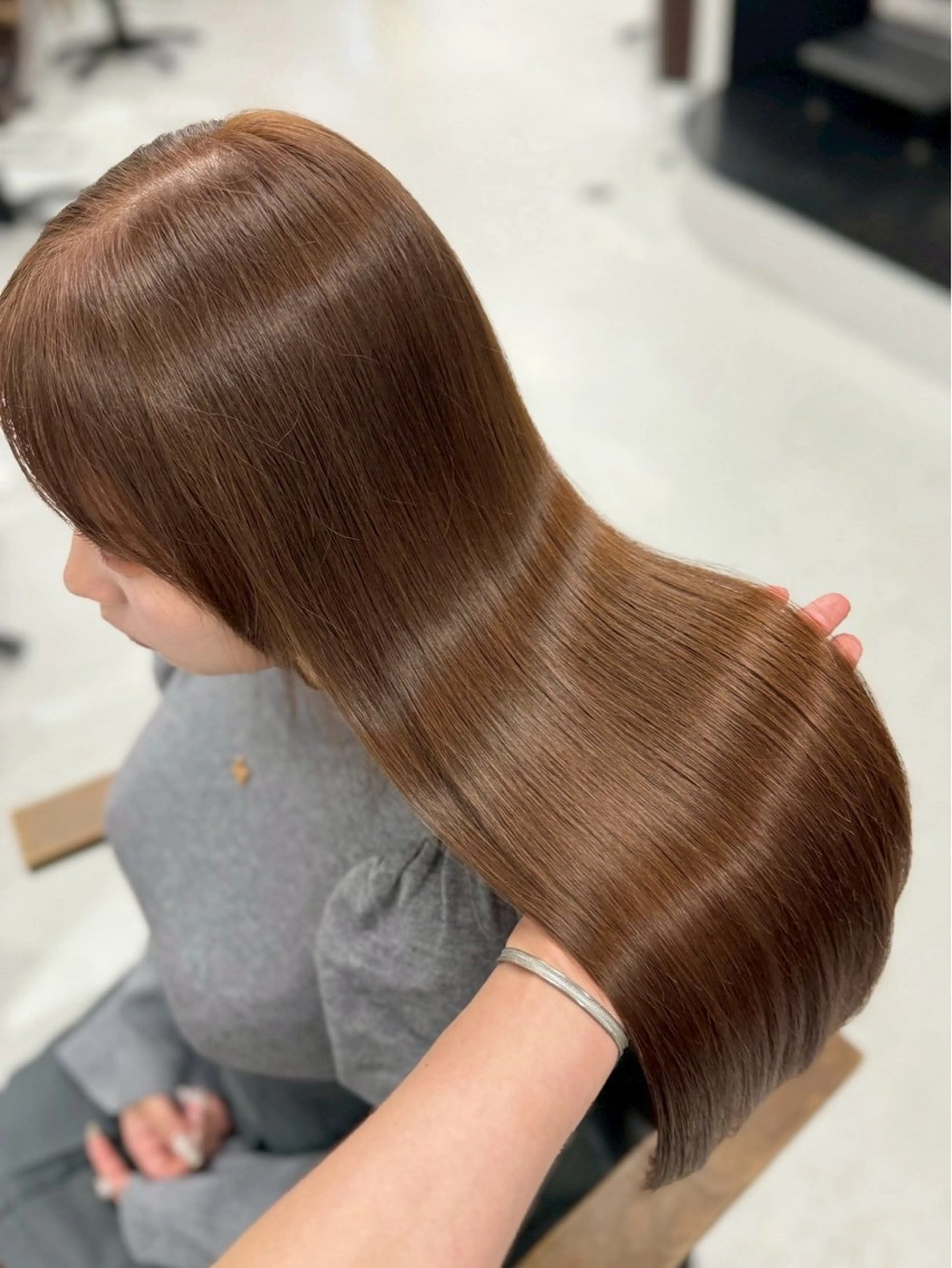 【🤍大人気透明感ベージュカラー🤍】🫧ダメージレスでうる艶髪に🫧プレミアムケアカラー🎀の写真