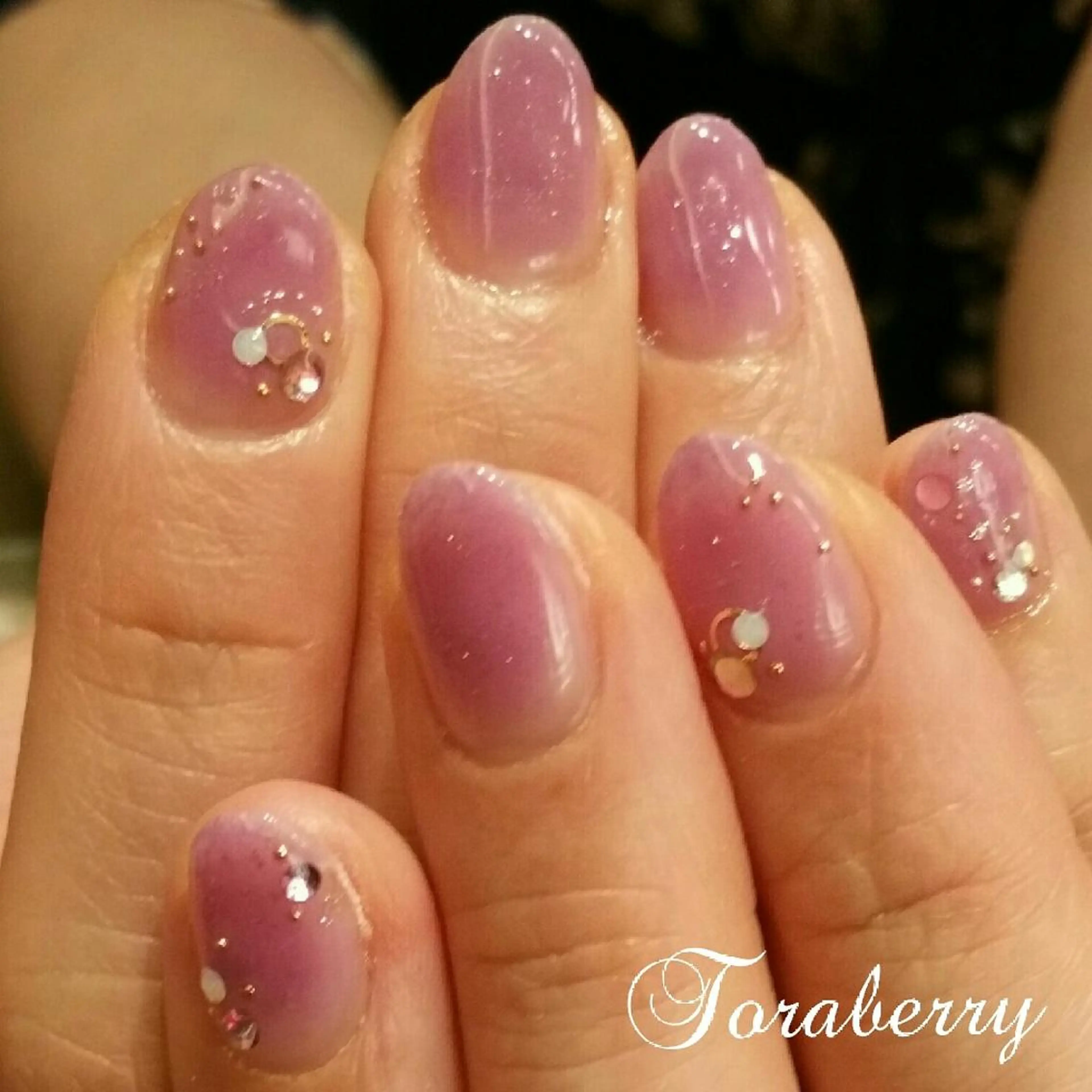 ネイル パープル ハンドネイル ネイリスト なつみのネイルデザイン