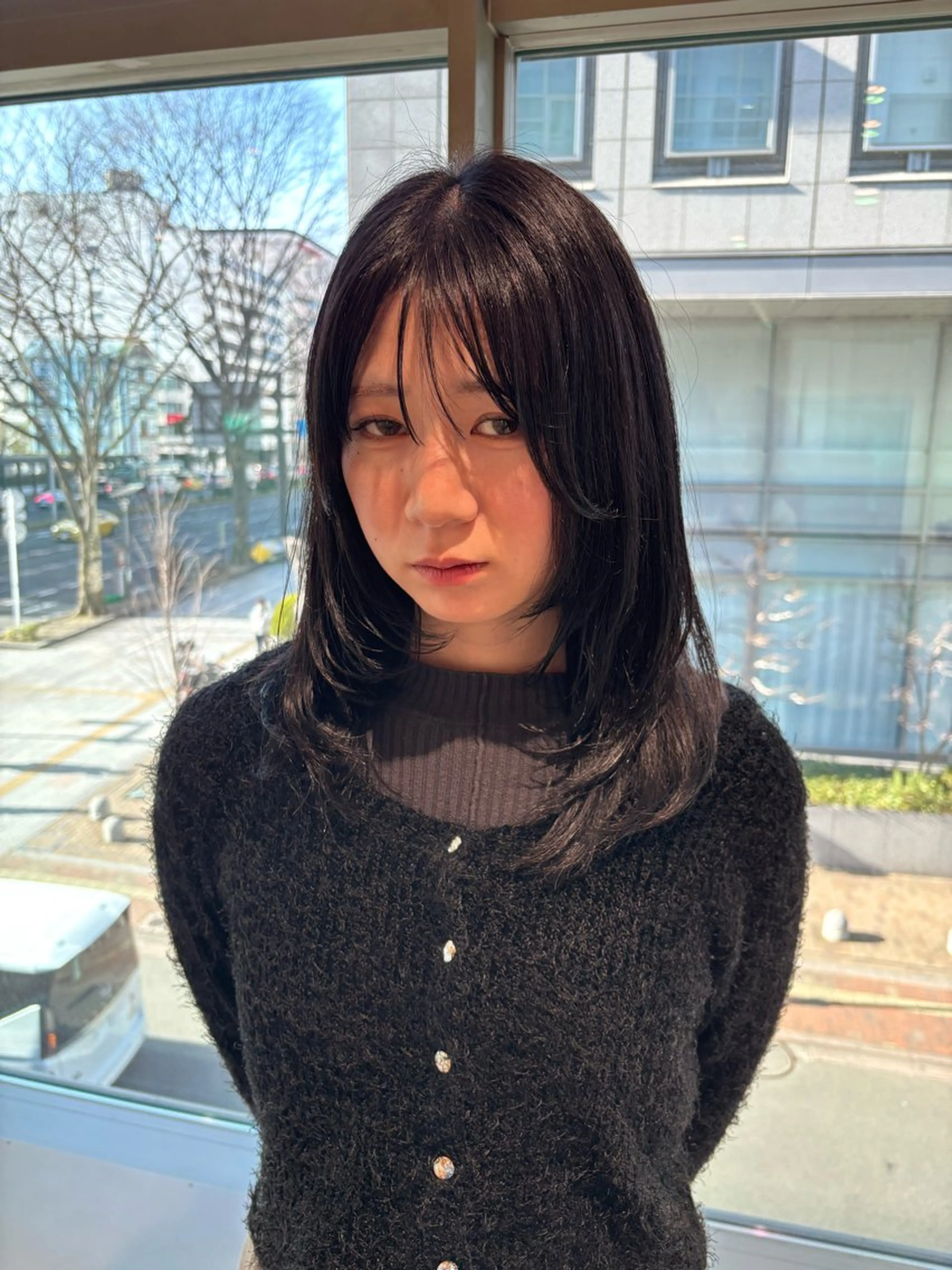 ミディアム カラー グレージュ ラベンダーカラー ラベンダーグレージュ ラベンダーグレー カット ヘアカラー ゆい/パーマ/レイヤ ー/似合わせカラーのヘアスタイル