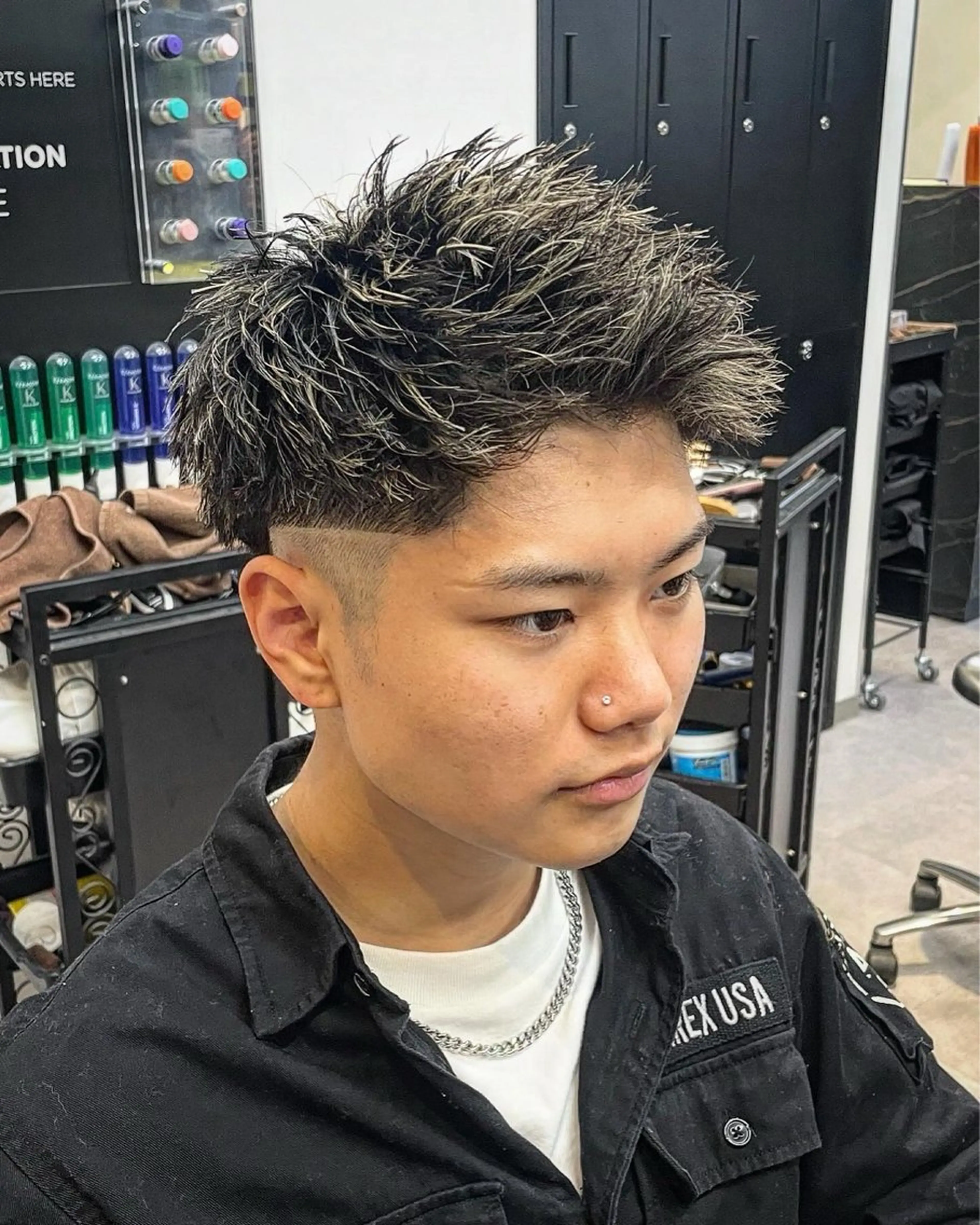 ショート カラー ヘアアレンジ メンズ カット ヘアカラー ヘアセット men'slapis YUTOのヘアスタイル