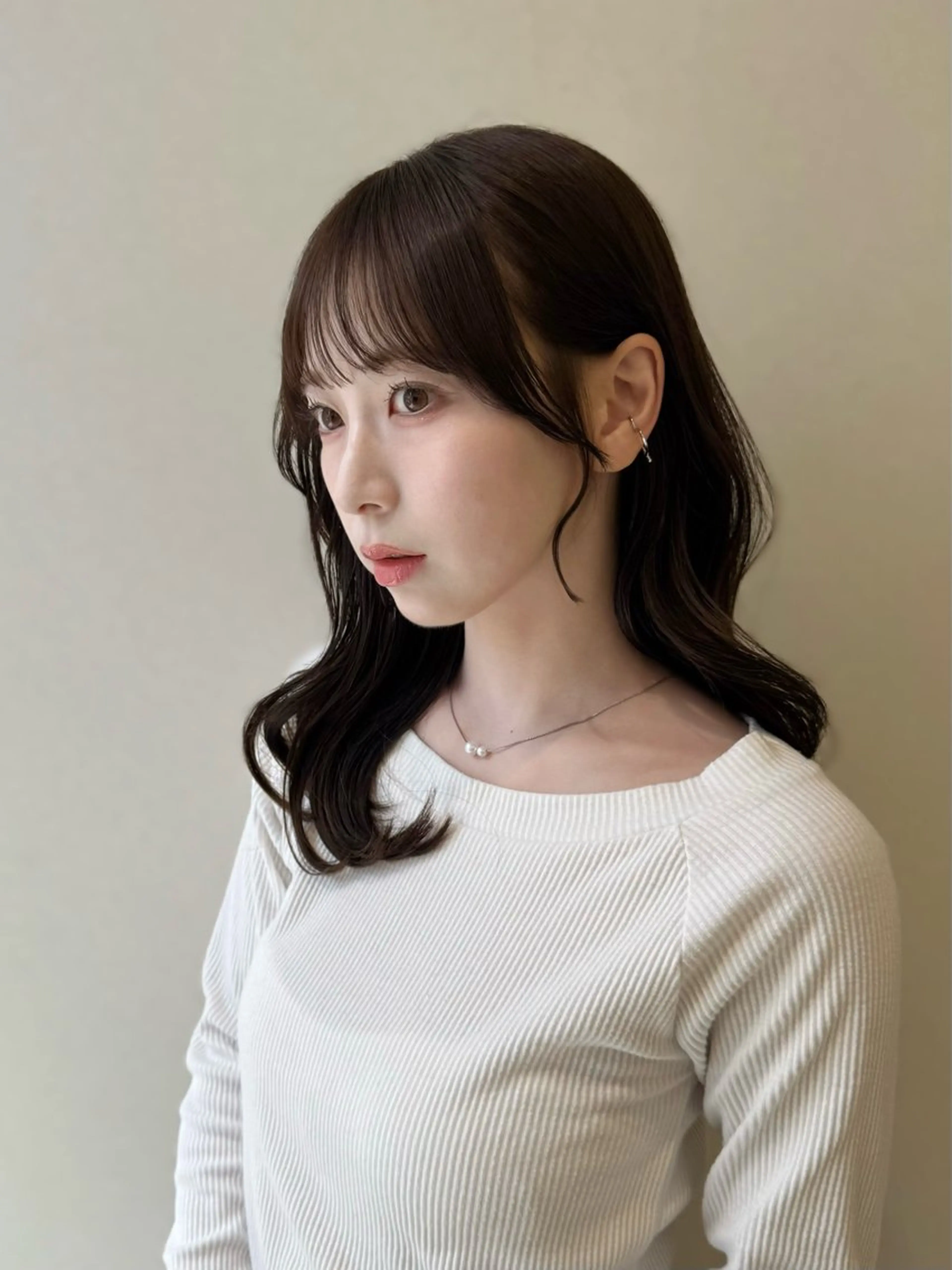 ミディアム カラー カット ヘアカラー トリートメント COA GINZA 空也/前髪/顔まわりのヘアスタイル