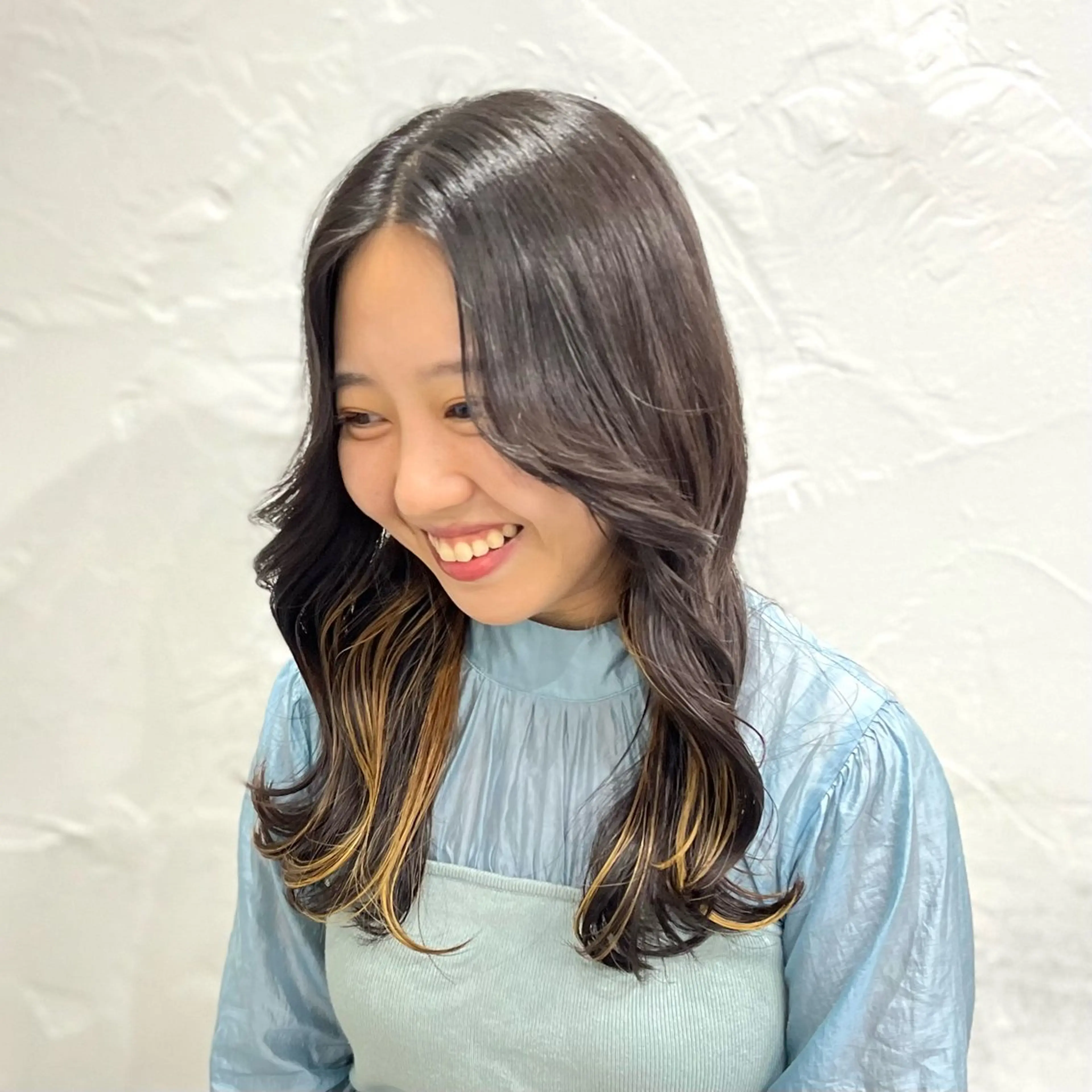 ミディアム カラー ヘアアレンジ 無料カットモデル ユナのヘアスタイル