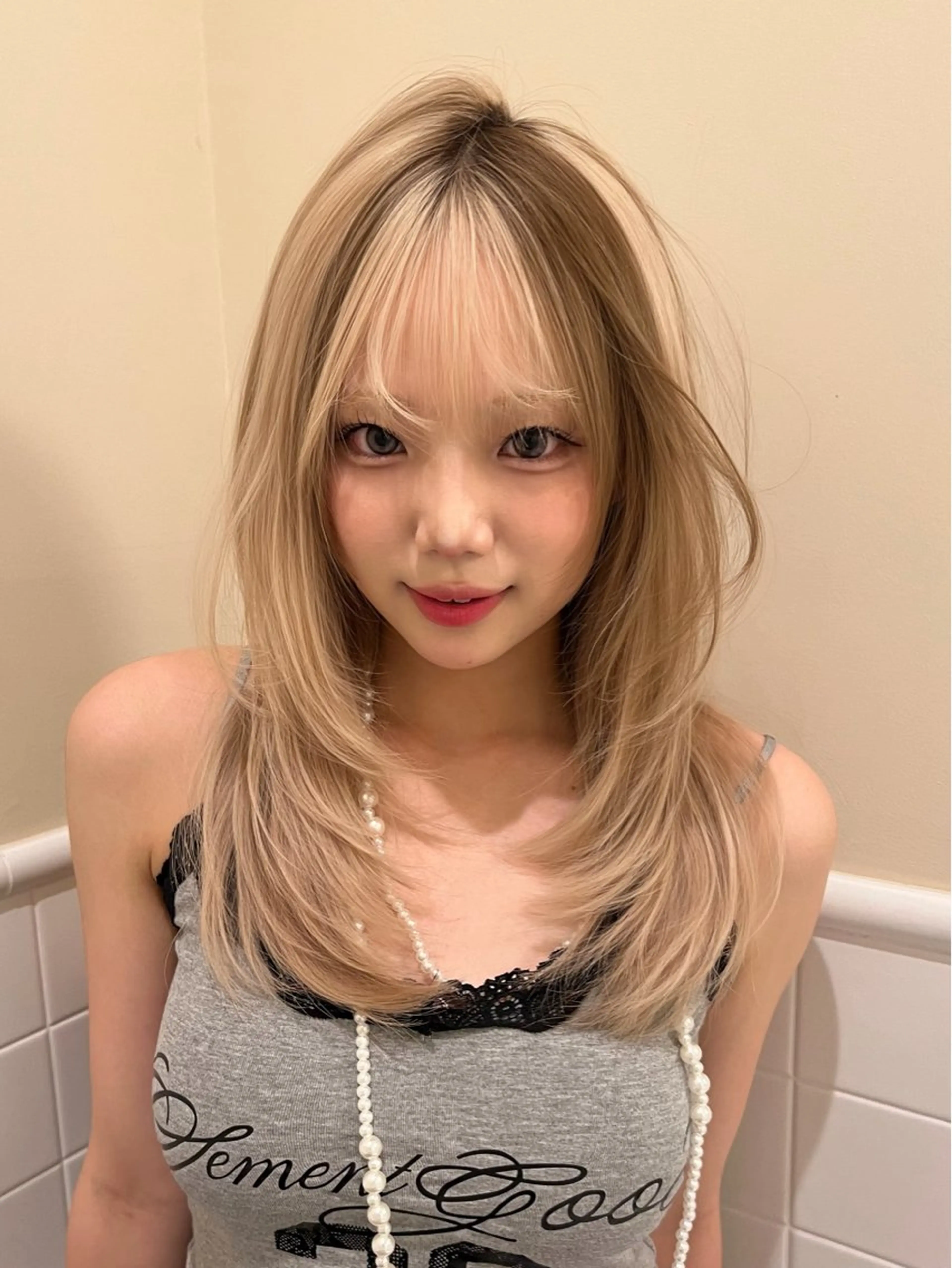 ロング カラー カット ヘアカラー belle   表参道　terrace所属・抜きっぱなしブロンド /ハイトーン/カナタのヘアスタイル