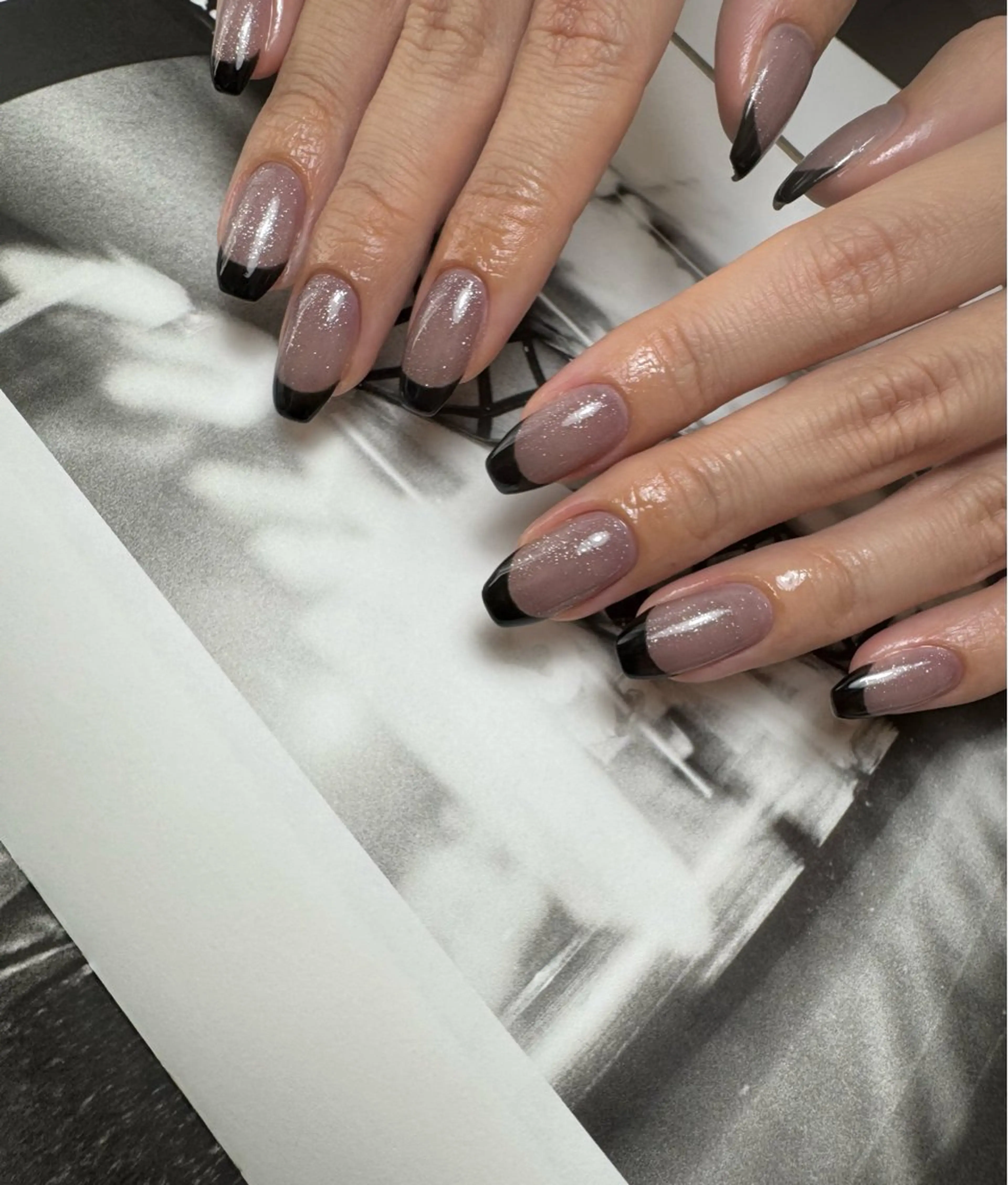 ネイル フラッシュネイル フレンチネイル ハンドネイル 白日-hakubi nail-のネイルデザイン